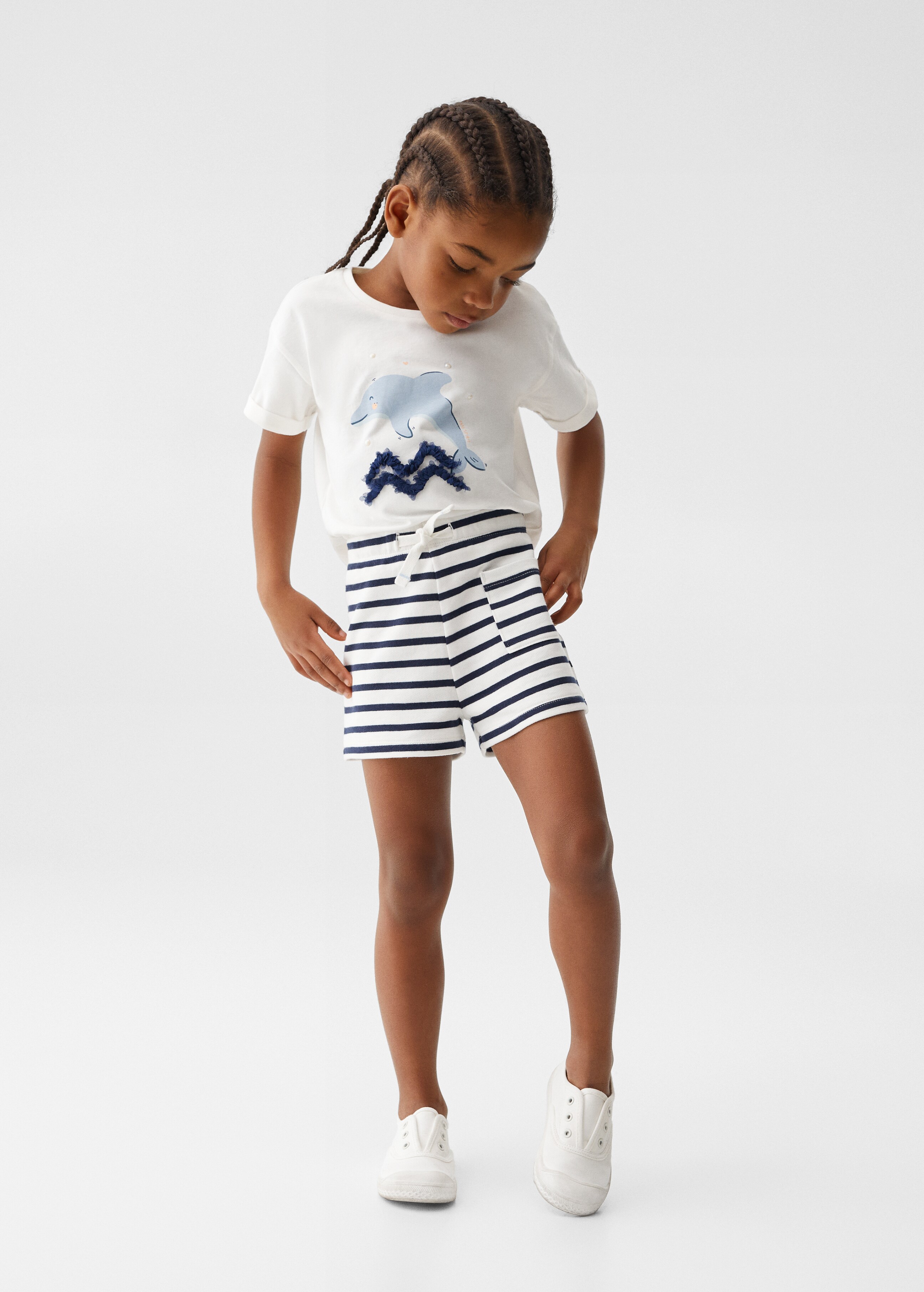 Cotton striped shorts - General plane