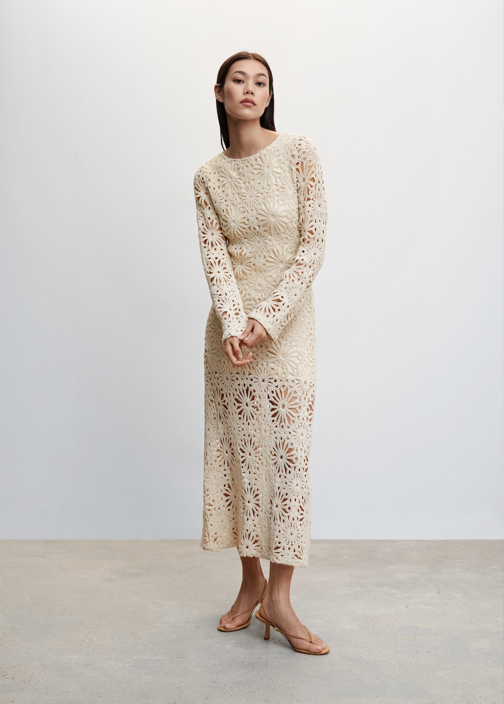 Mango crochet dress best sale