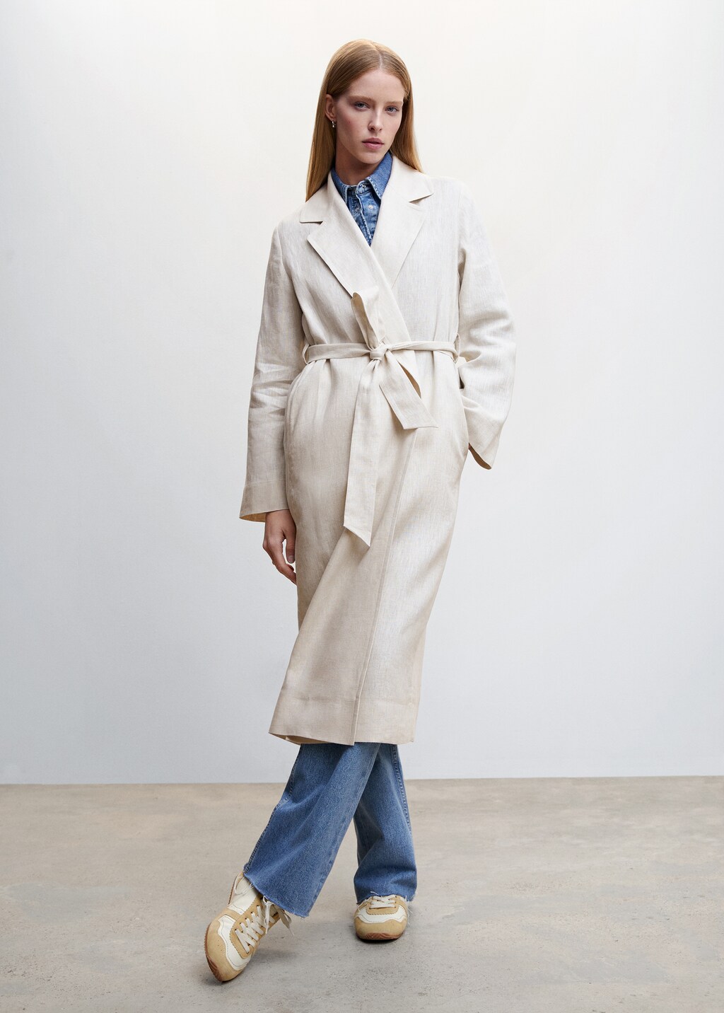 100% linen trench coat lapels - General plane