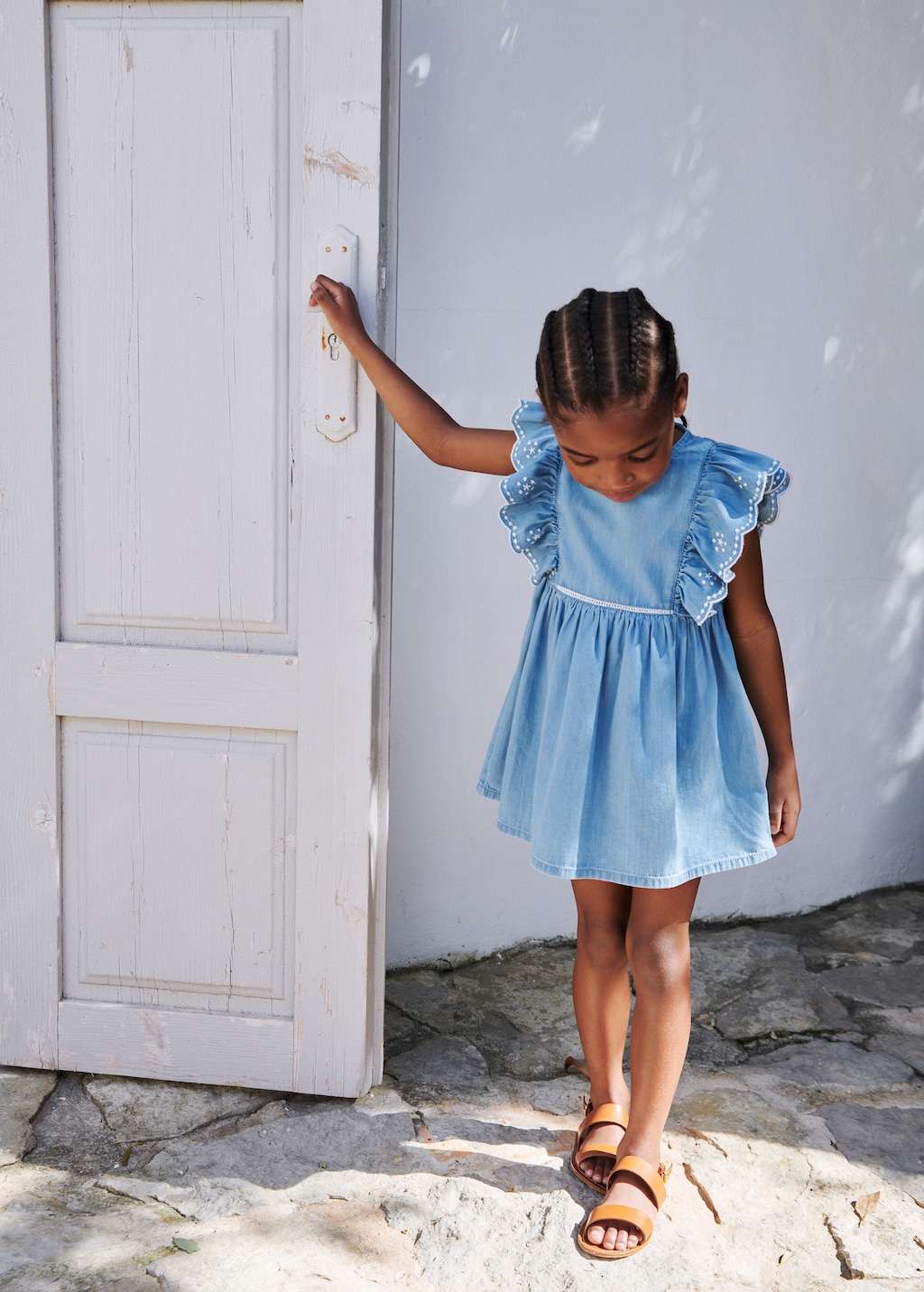 Frill cotton dress Girls MANGO OUTLET Slovenia