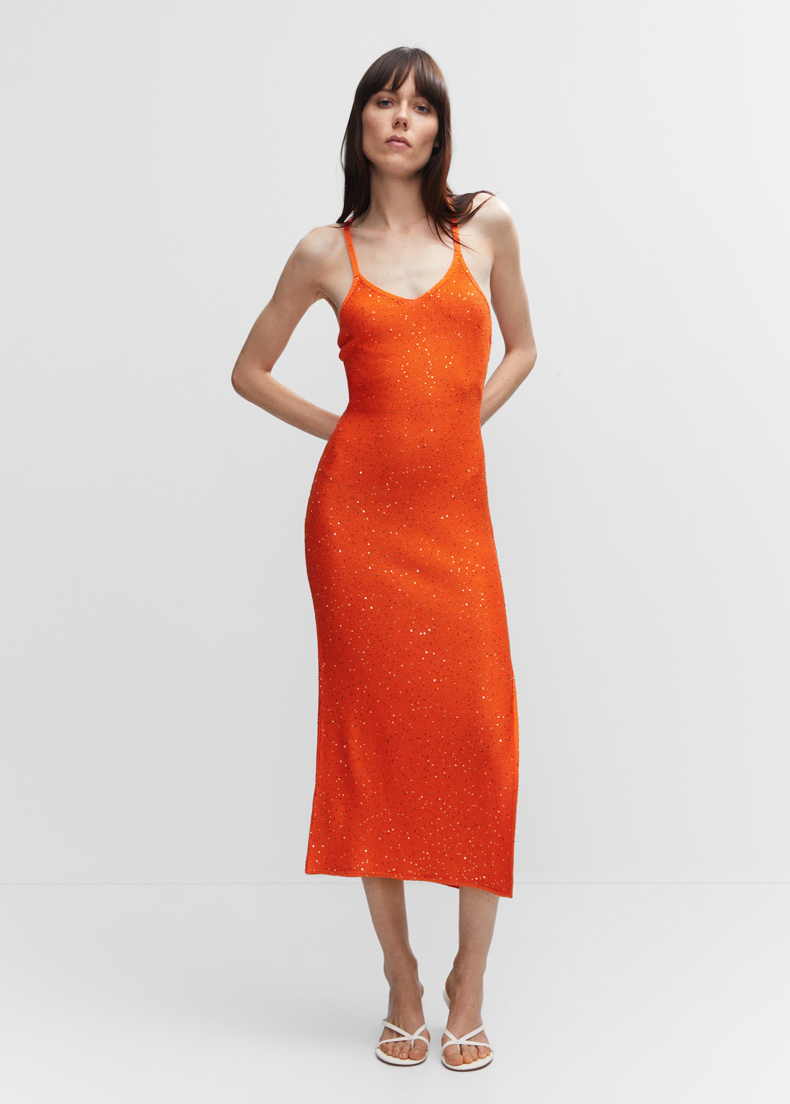 Knitted dress with sequin detail - General plane