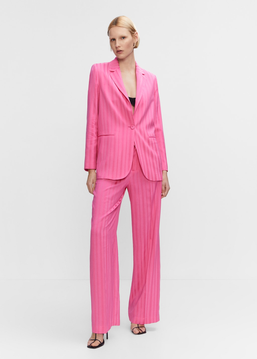 Striped suit blazer - General plane