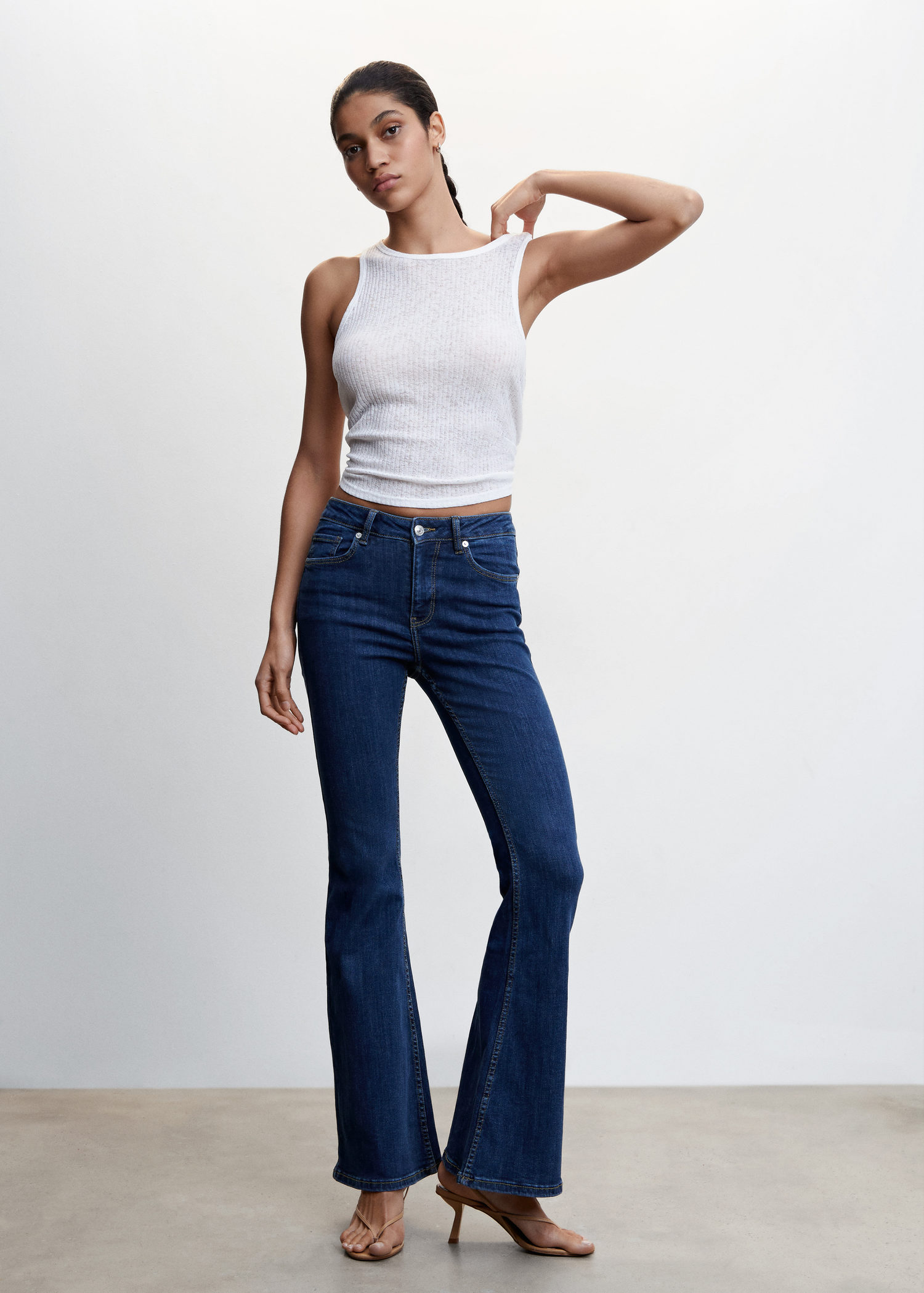 H&M+ Flare Low Jeans - Gris oscuro - MUJER