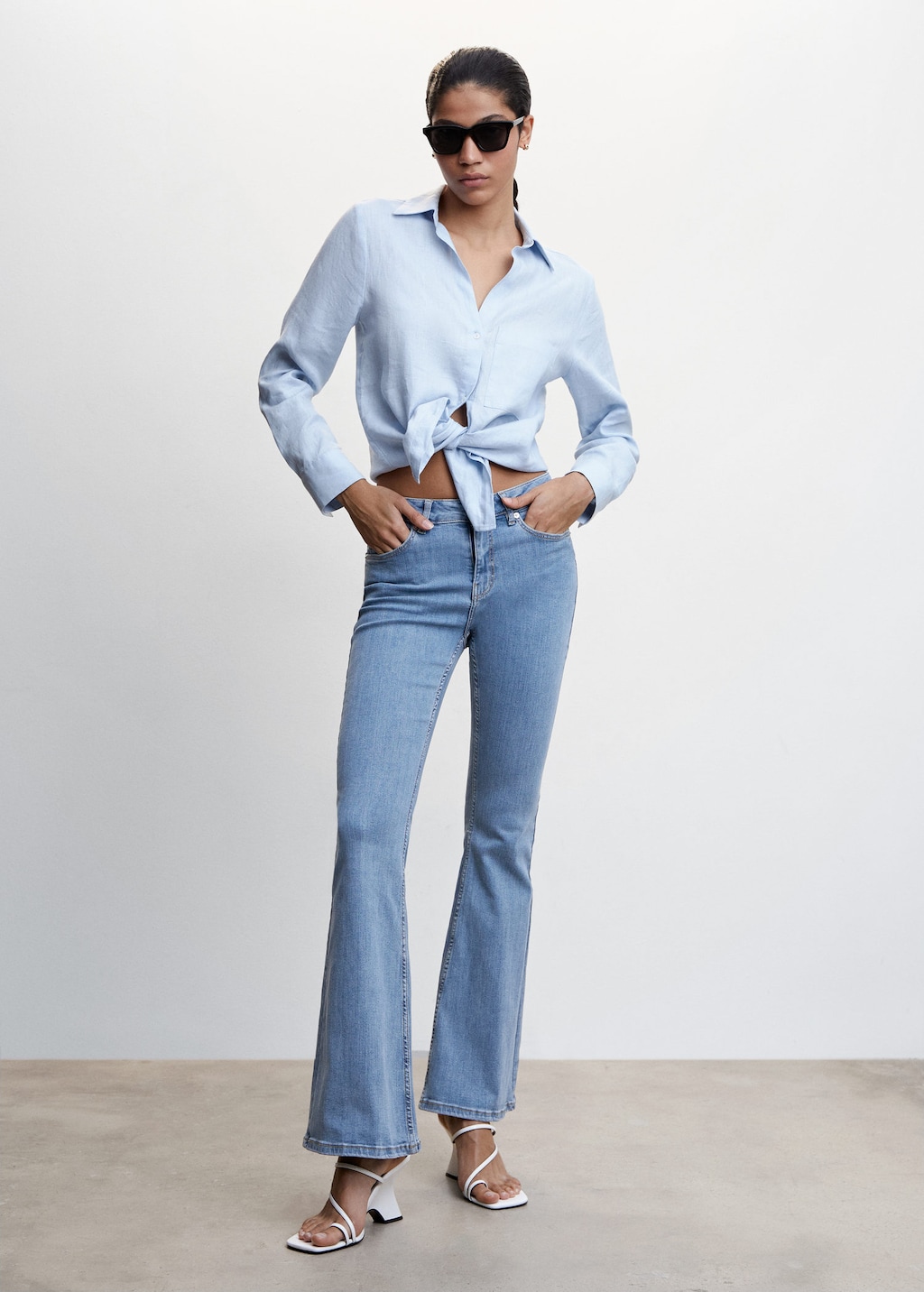 Pantalon vaquero best sale blanco mujer mango