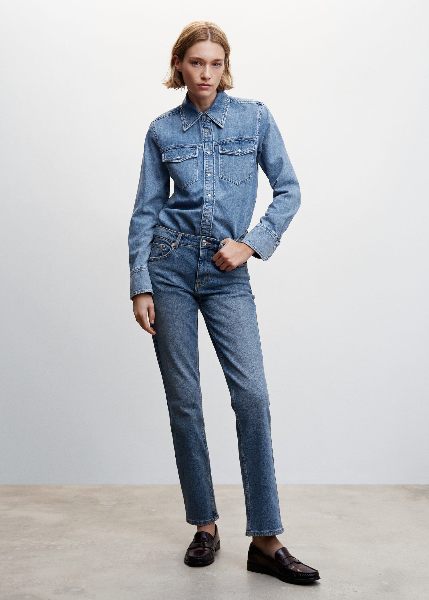 Skinny coated jeans - Woman  MANGO OUTLET United Kingdom