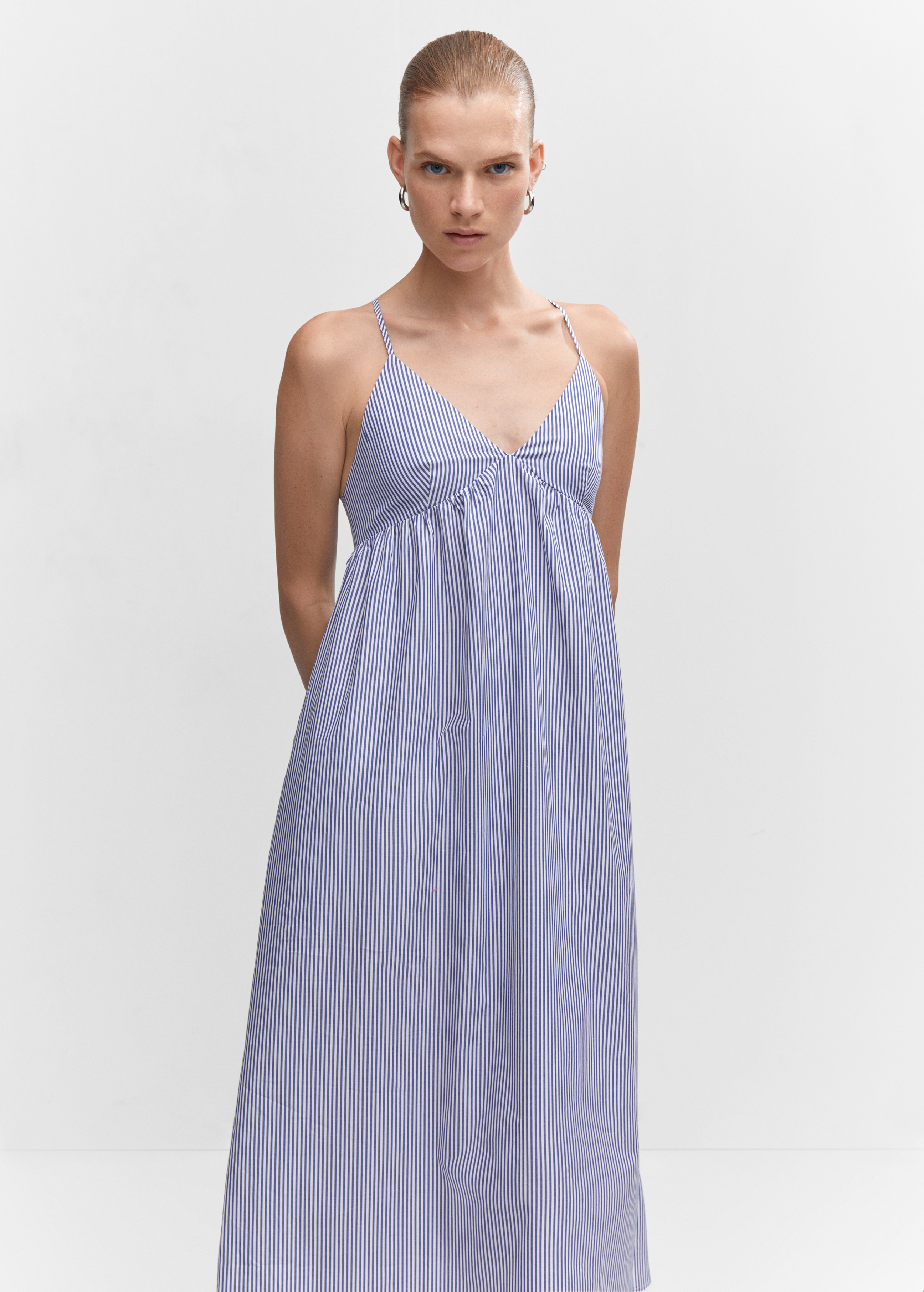 Φόρεμα βαμβάκι χιαστί πλάτη - Μεσαίο πλάνο