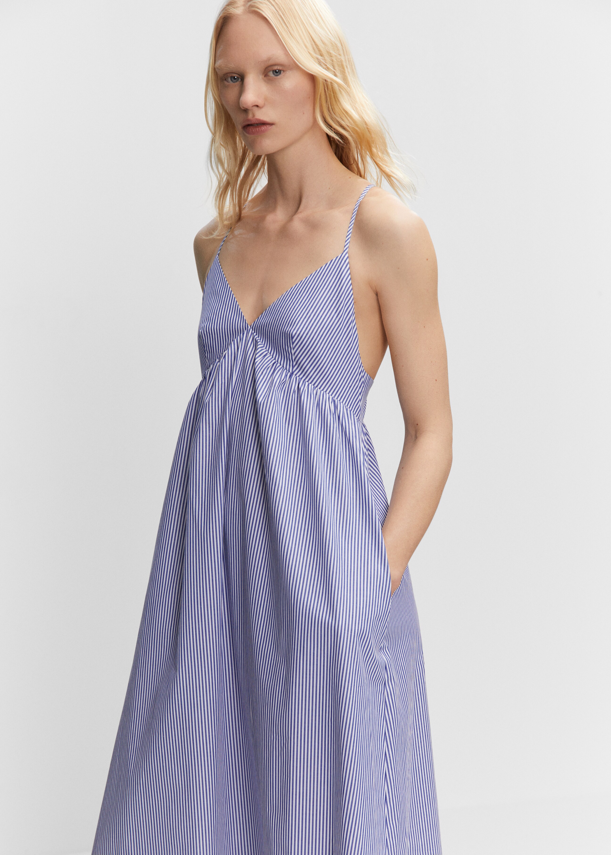Φόρεμα βαμβάκι χιαστί πλάτη - Λεπτομέρεια του προϊόντος 2