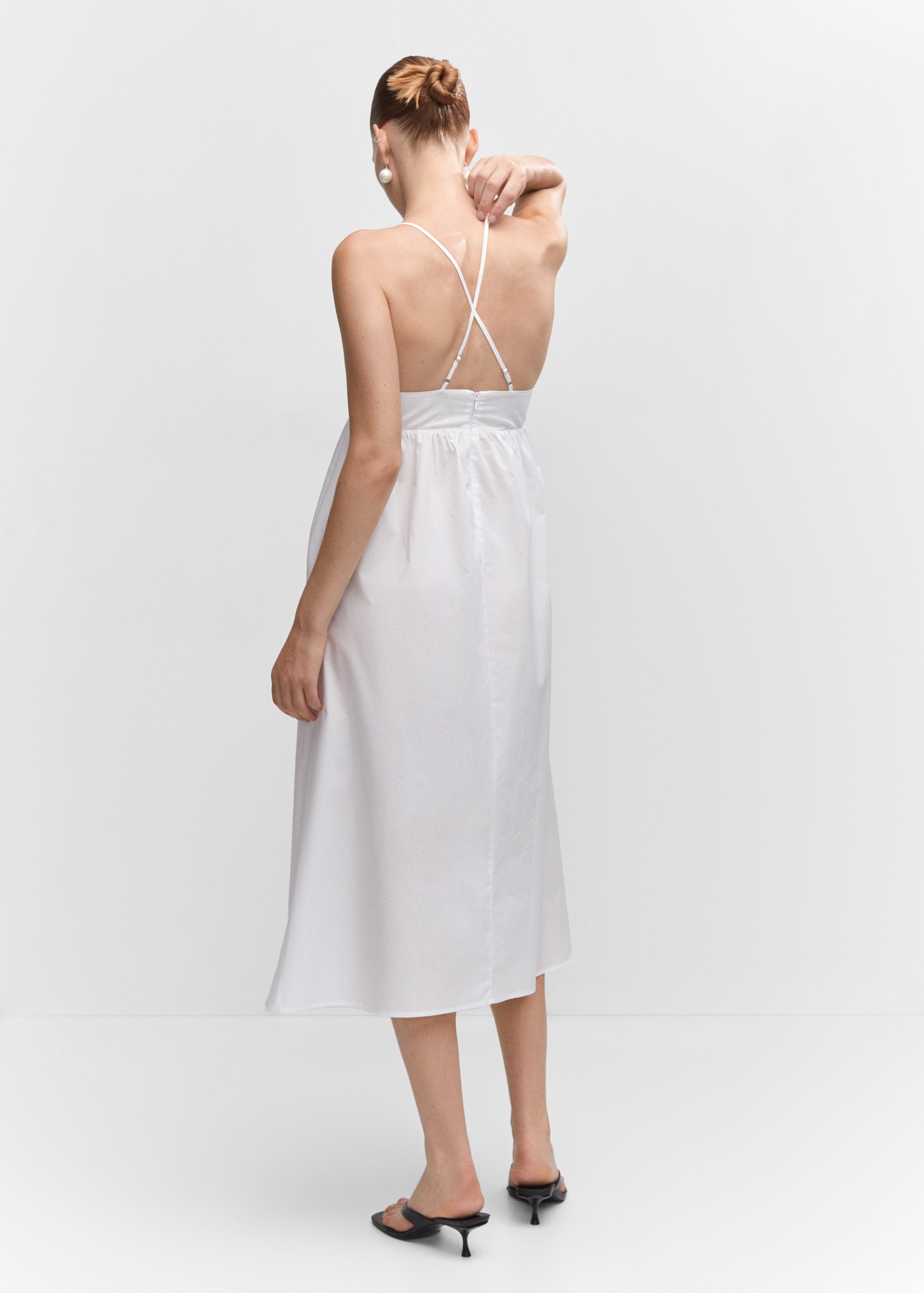Φόρεμα βαμβάκι χιαστί πλάτη - Πίσω όψη προϊόντος