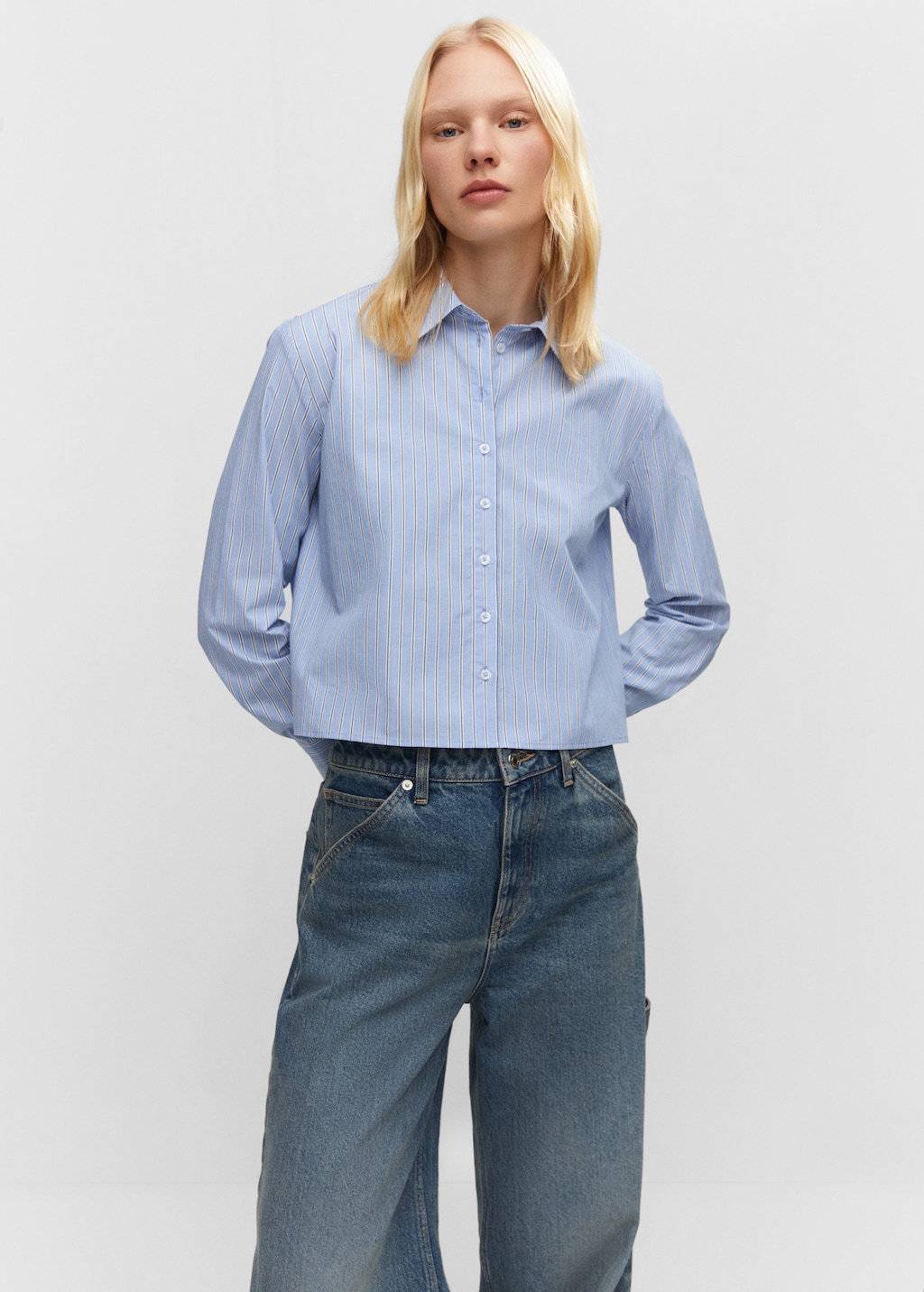 Striped cropped shirt - Medium plane