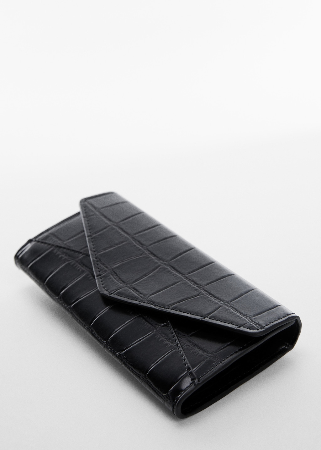 Crocodrile wallet with flap - Medium plane