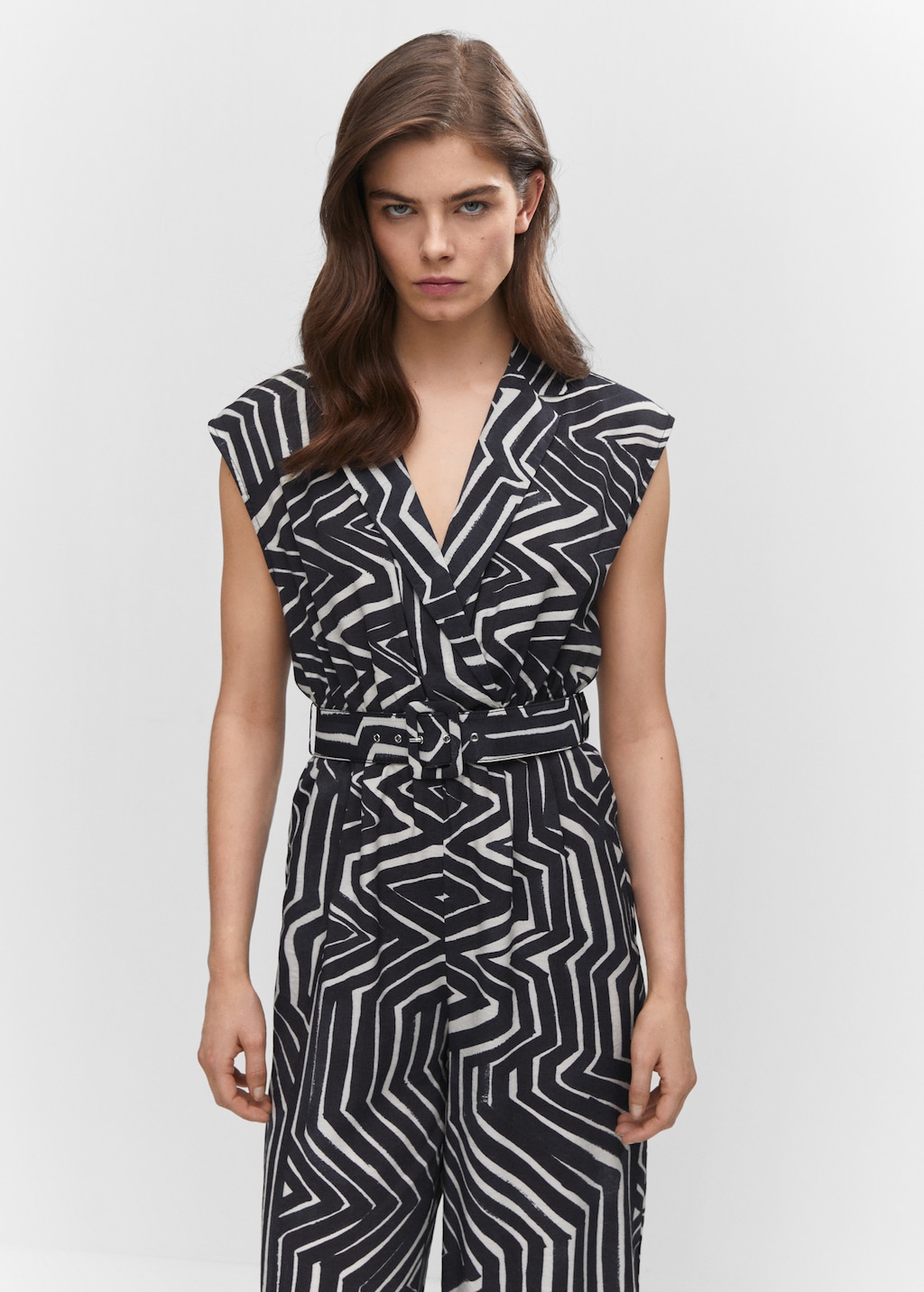 Belt printed jumpsuit - Medium plane