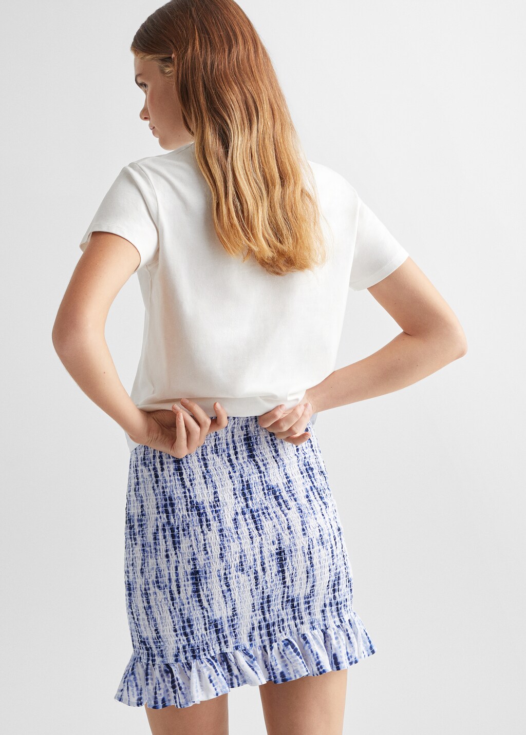 Printed pleated skirt - Reverse of the article