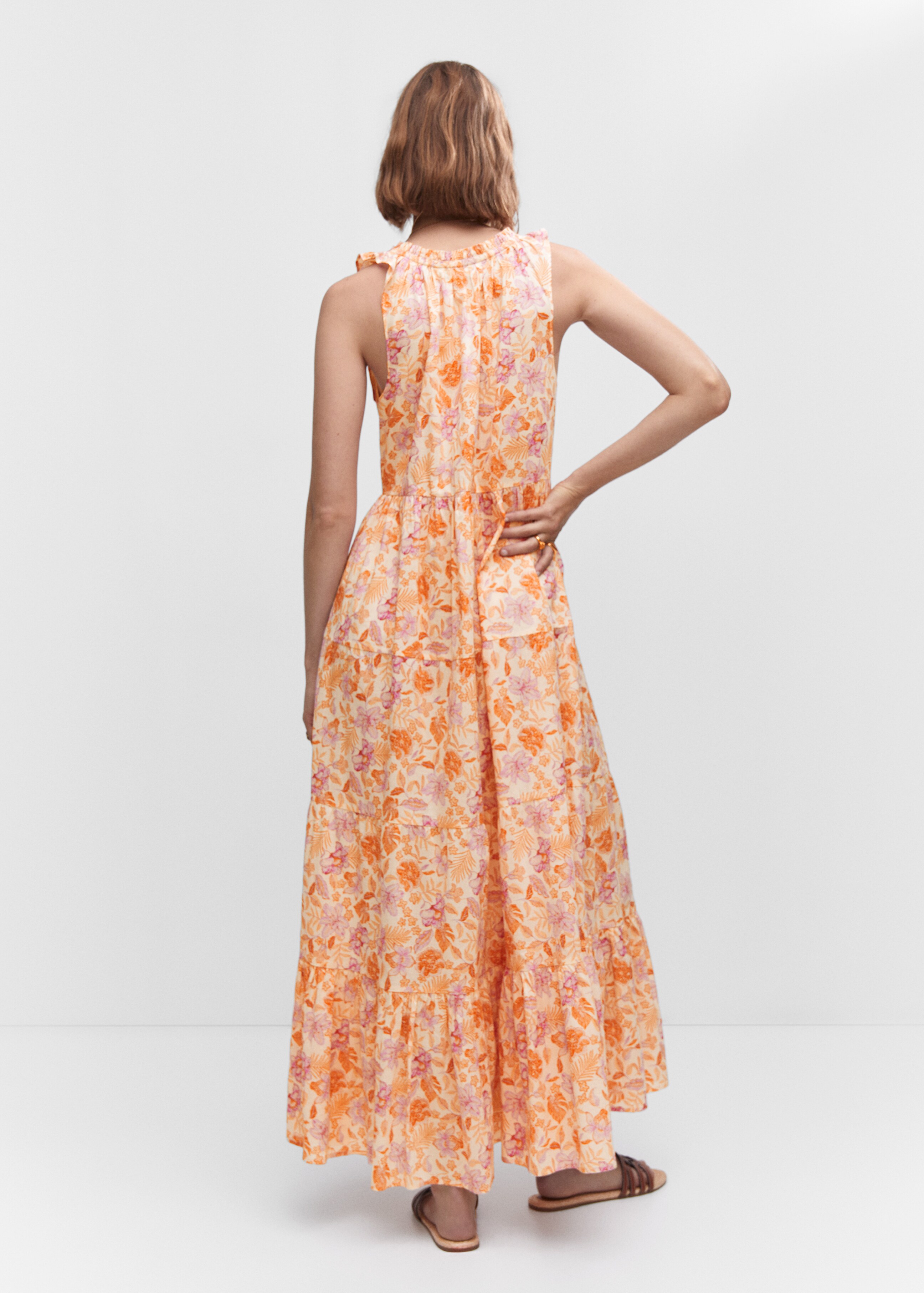 Cord floral dress - Reverse of the article