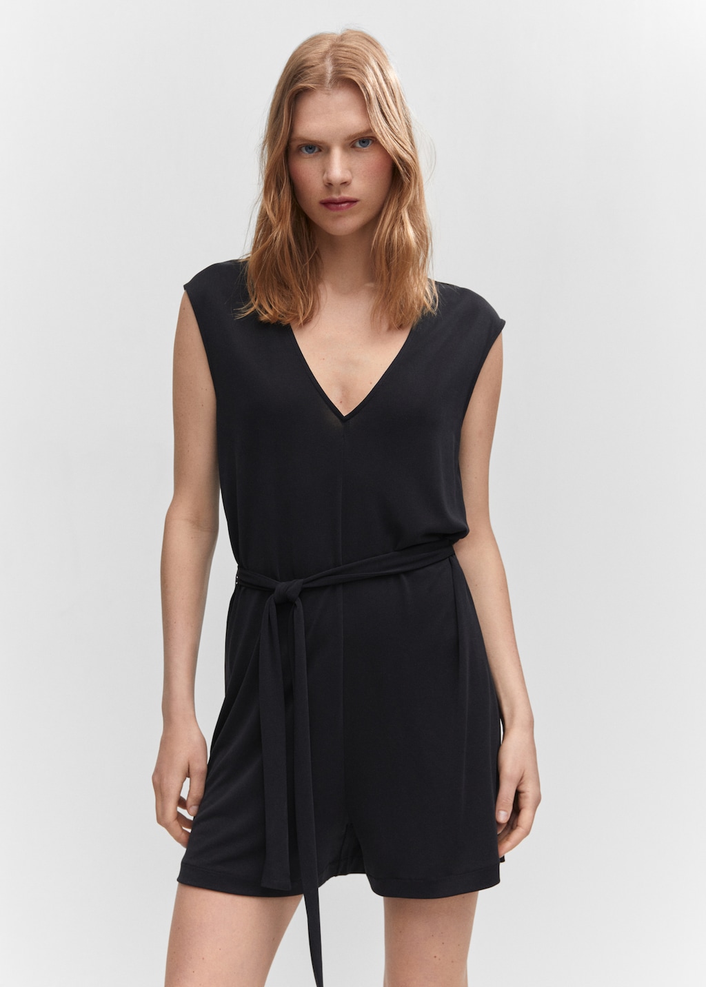 Modal jumpsuit with tie - Medium plane