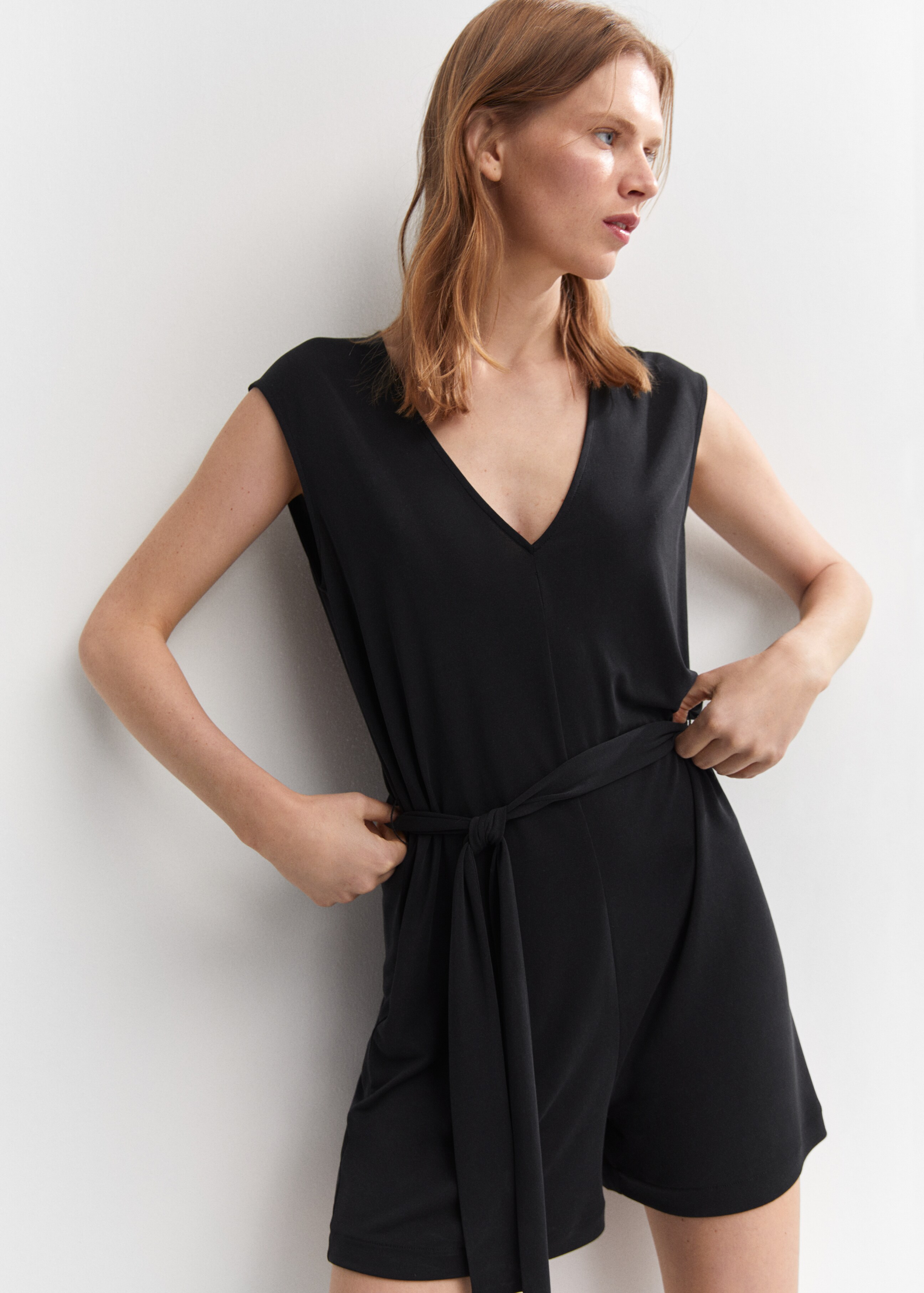 Modal jumpsuit with tie - Details of the article 2