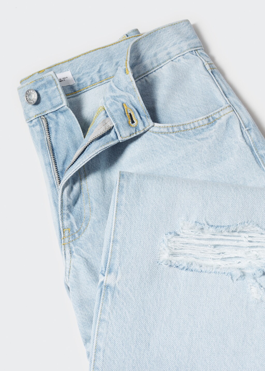 Wideleg Jeans mit Zierrissen - Detail des Artikels 8