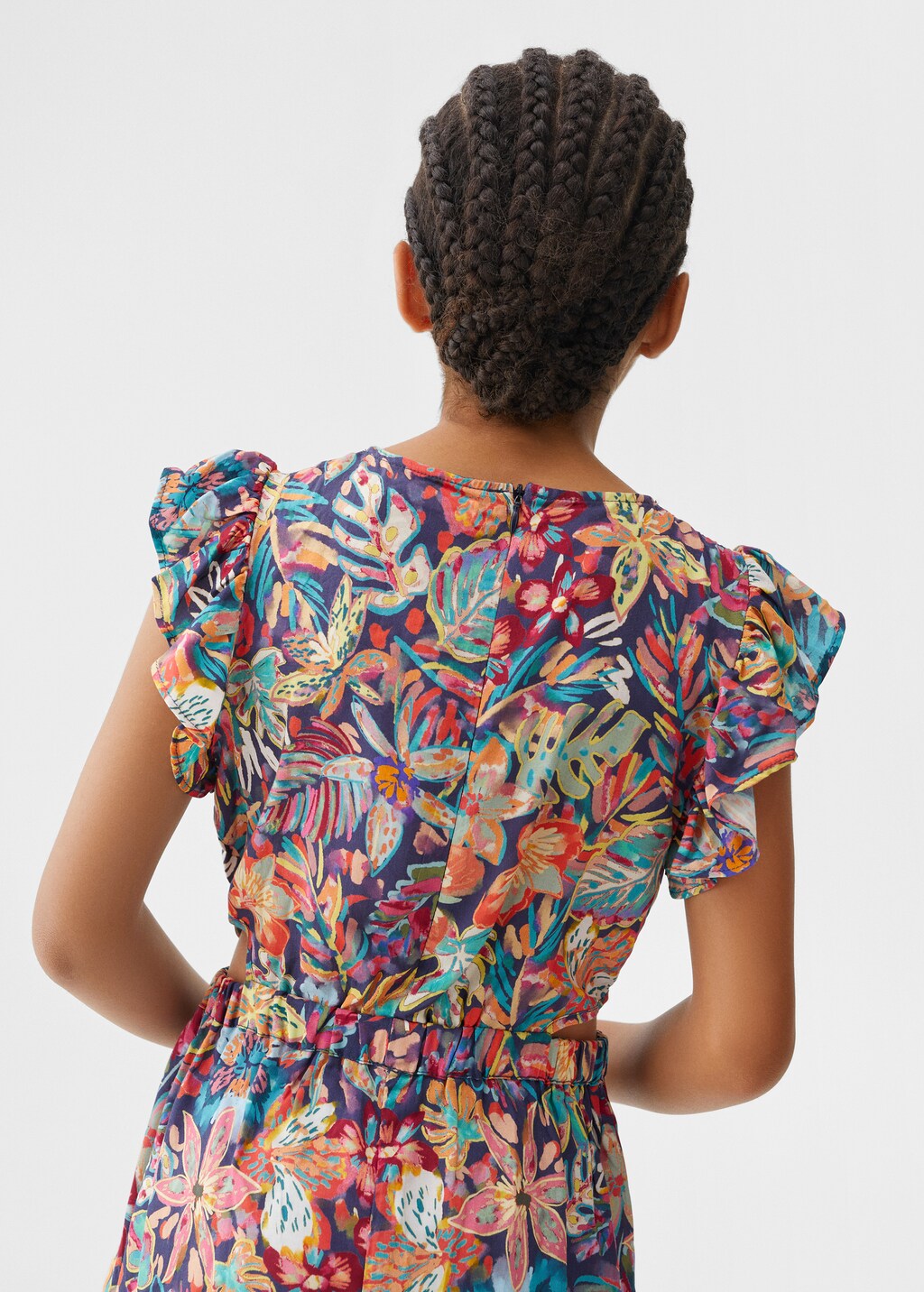 Printed jumpsuit with opening - Reverse of the article