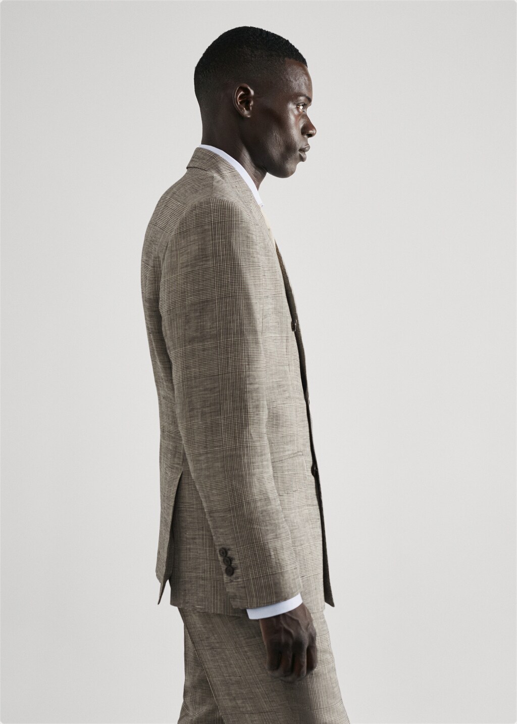 Check linen suit jacket - Details of the article 2