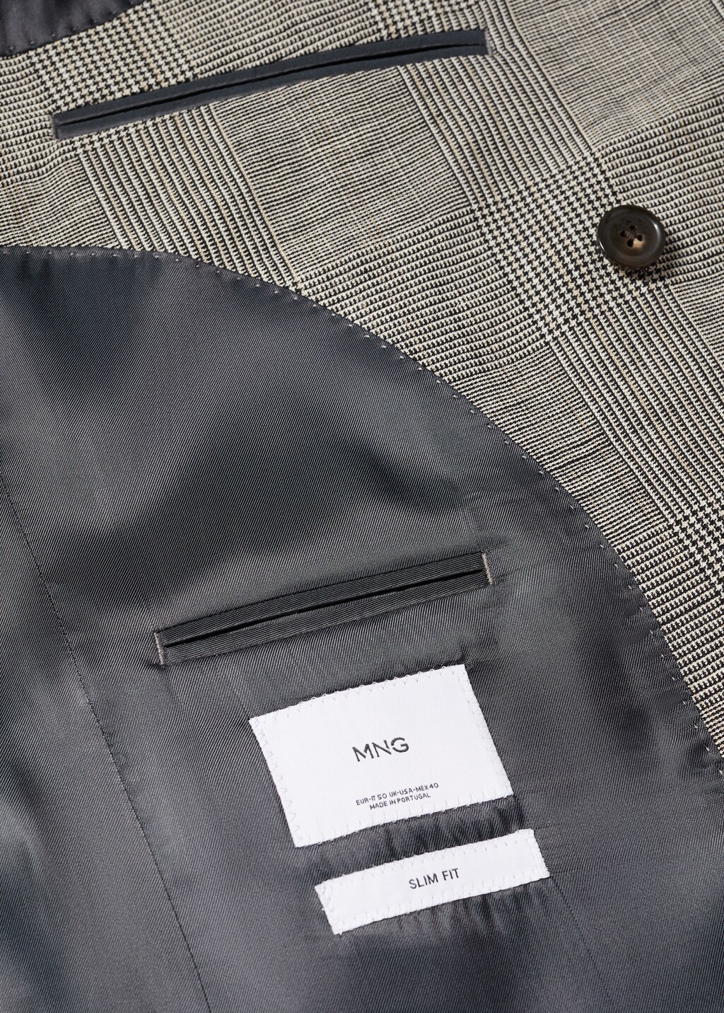 Check linen suit jacket - Details of the article 8