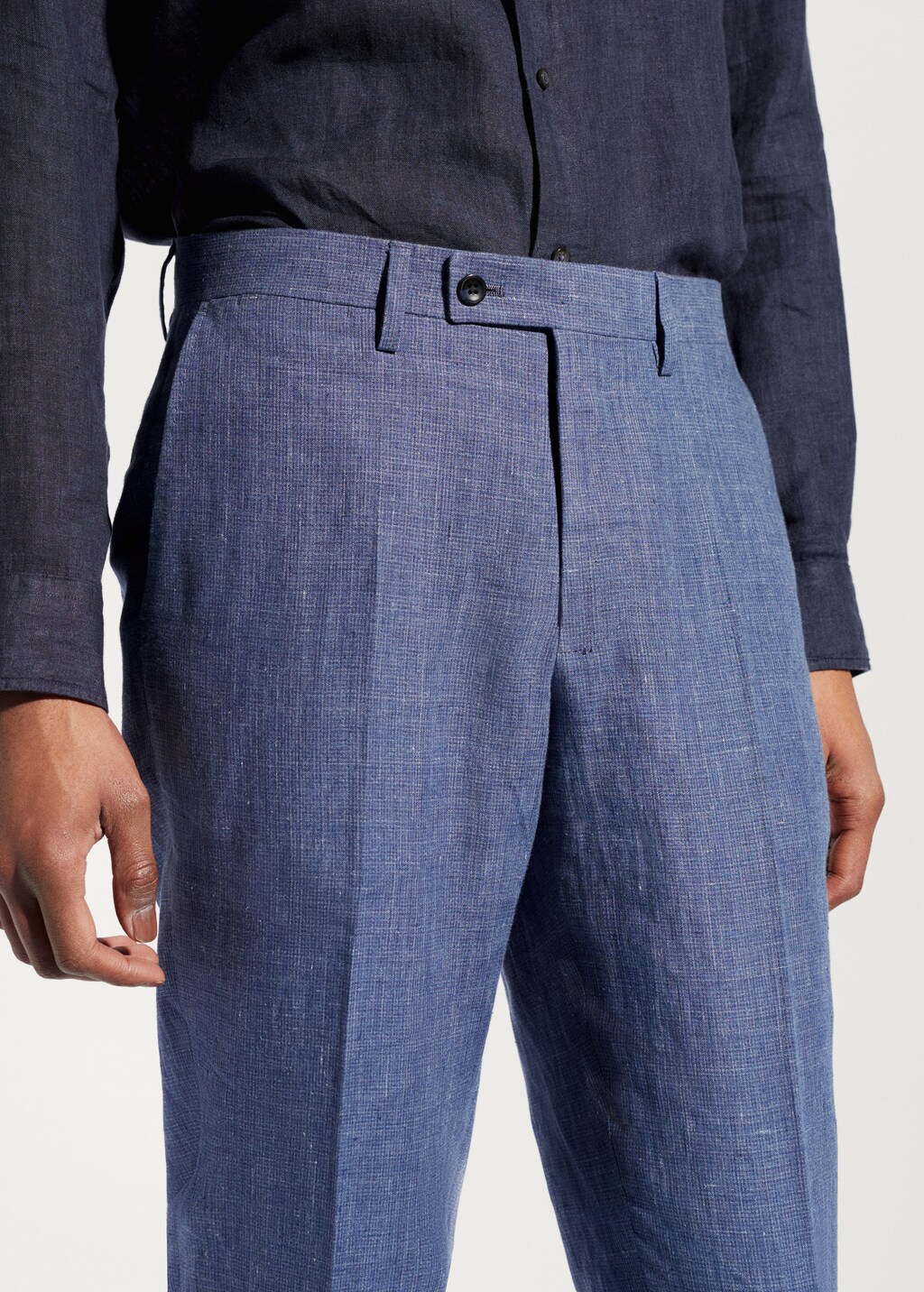 100% linen suit trousers - Details of the article 4