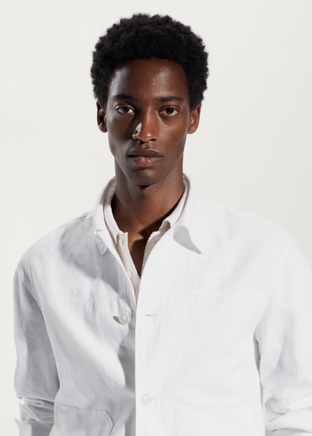 Pocket linen cotton jacket - Details of the article 1