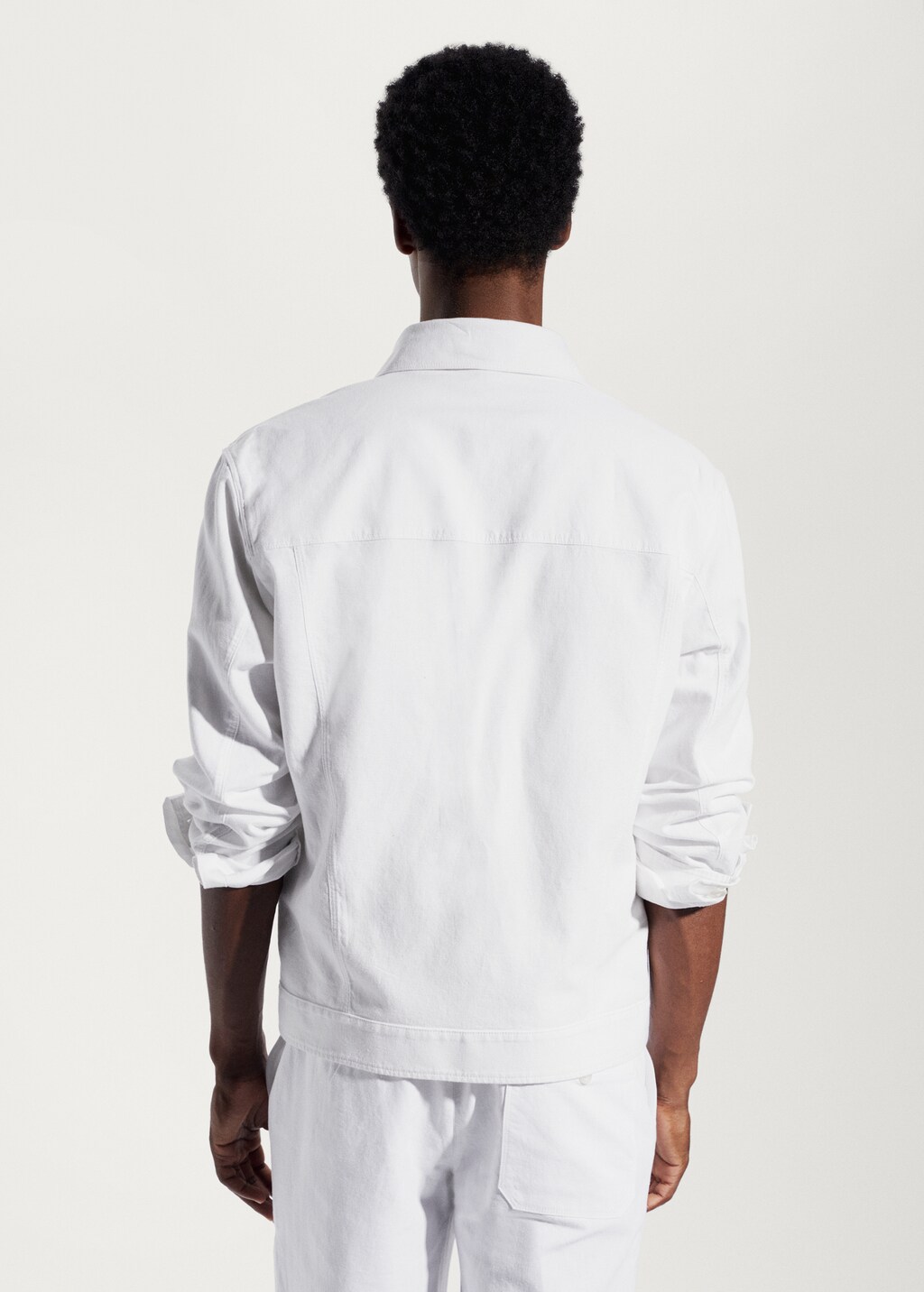 Pocket linen cotton jacket - Reverse of the article