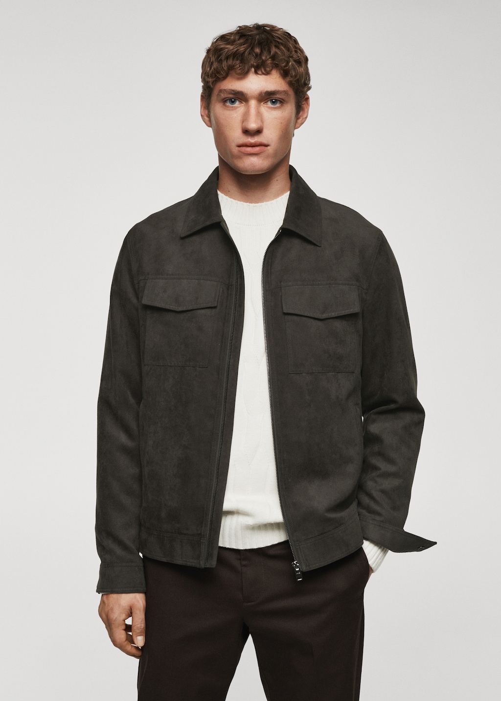 Suede effect jacket - Medium plane