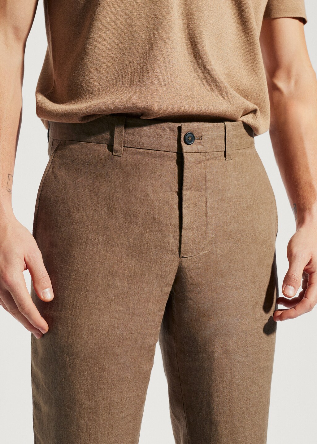 Slim Fit-Hose aus 100 % Leinen - Detail des Artikels 1