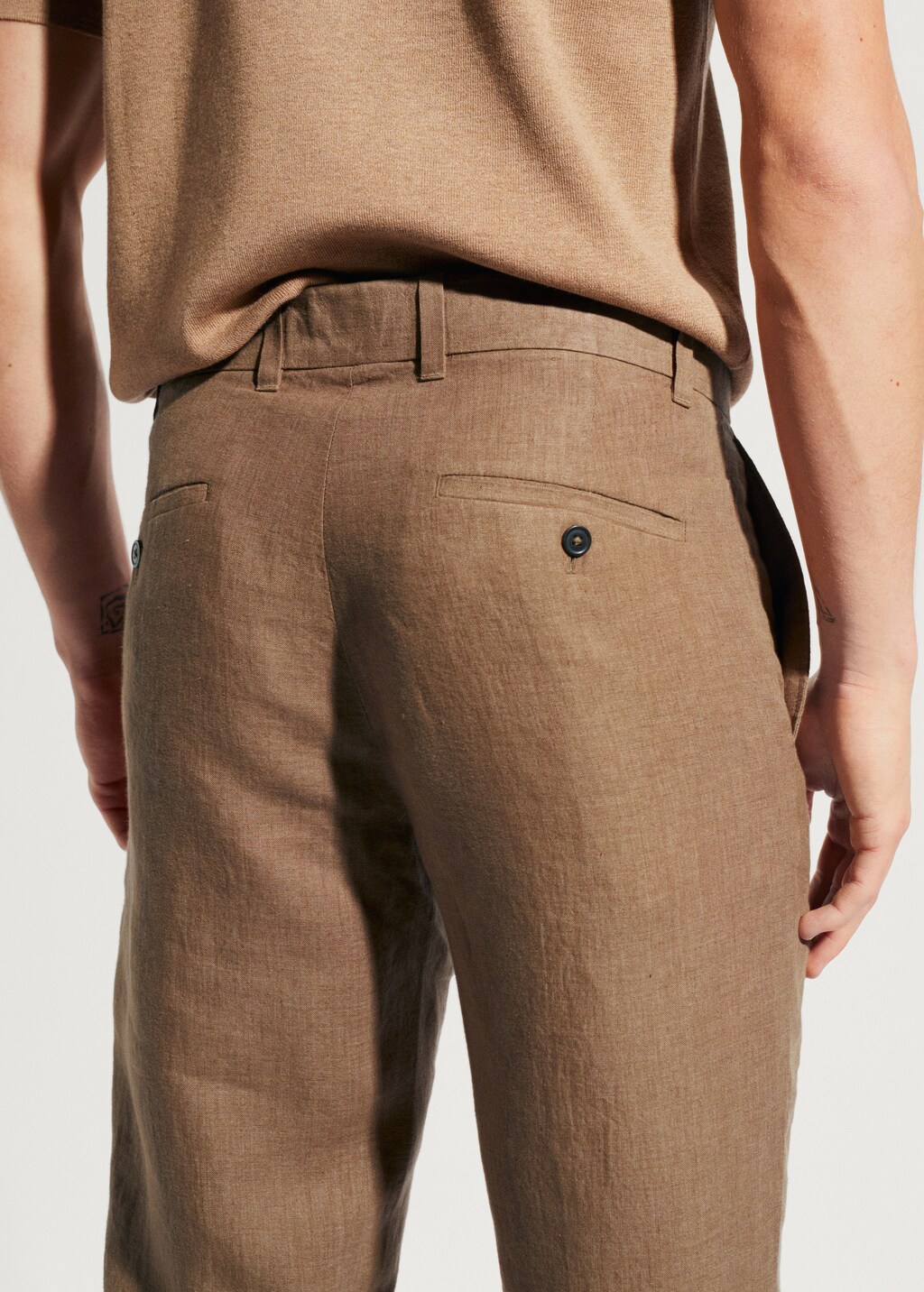 Slim Fit-Hose aus 100 % Leinen - Detail des Artikels 2