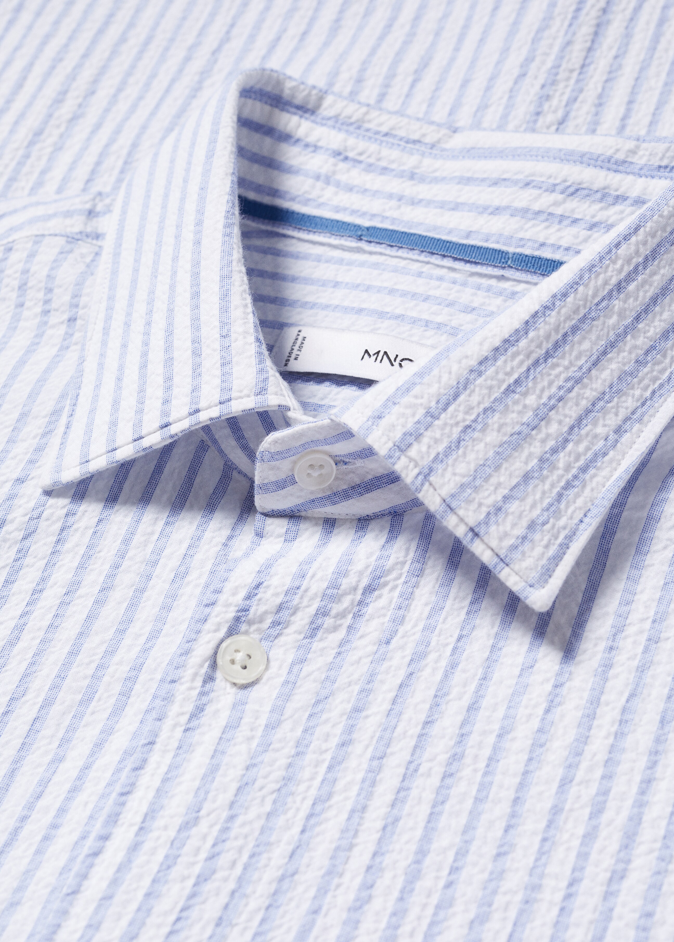 100% cotton seersucker striped shirt - Details of the article 8
