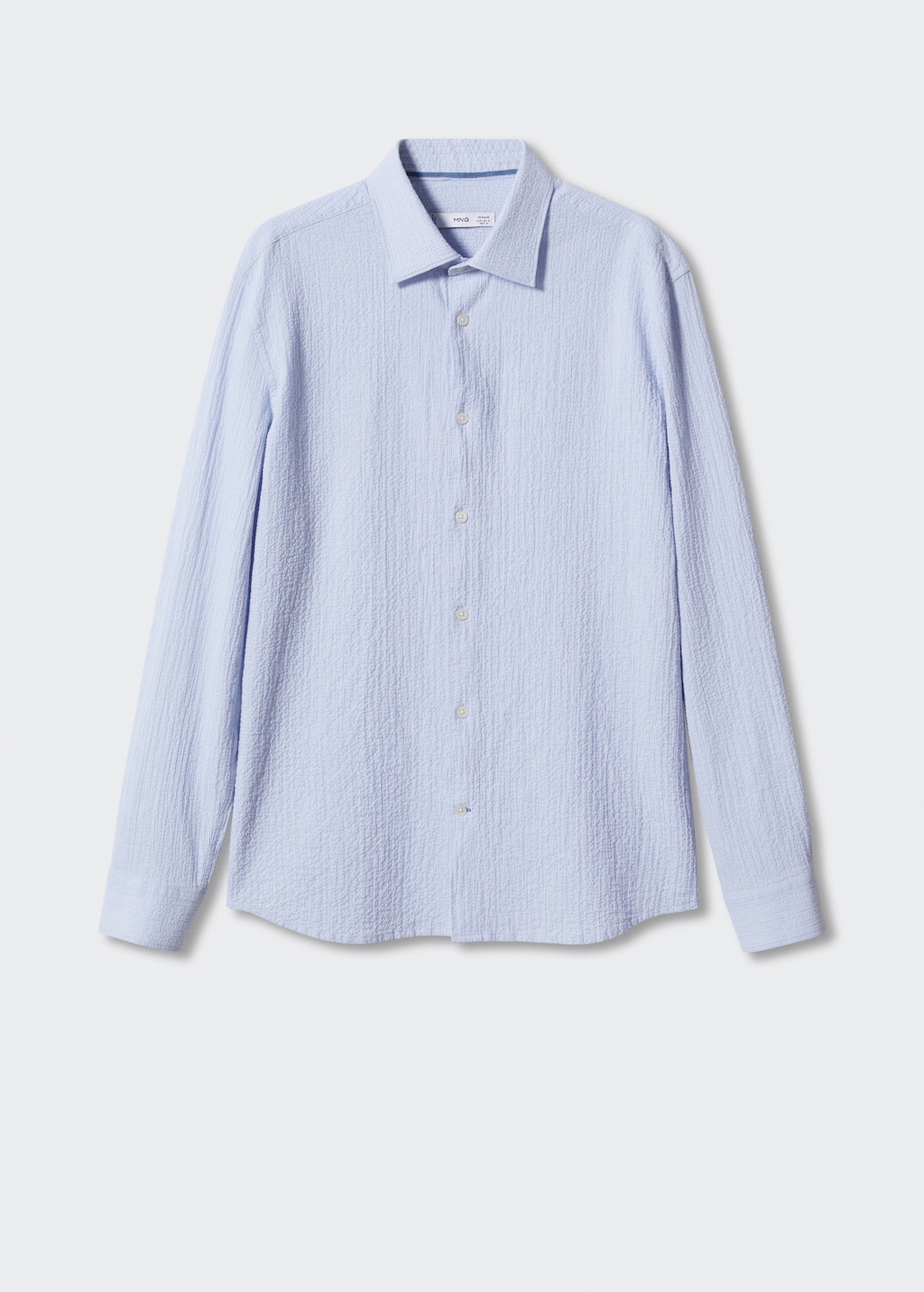 Cotton seersucker shirt with multiple stripes - Men | MANGO OUTLET USA