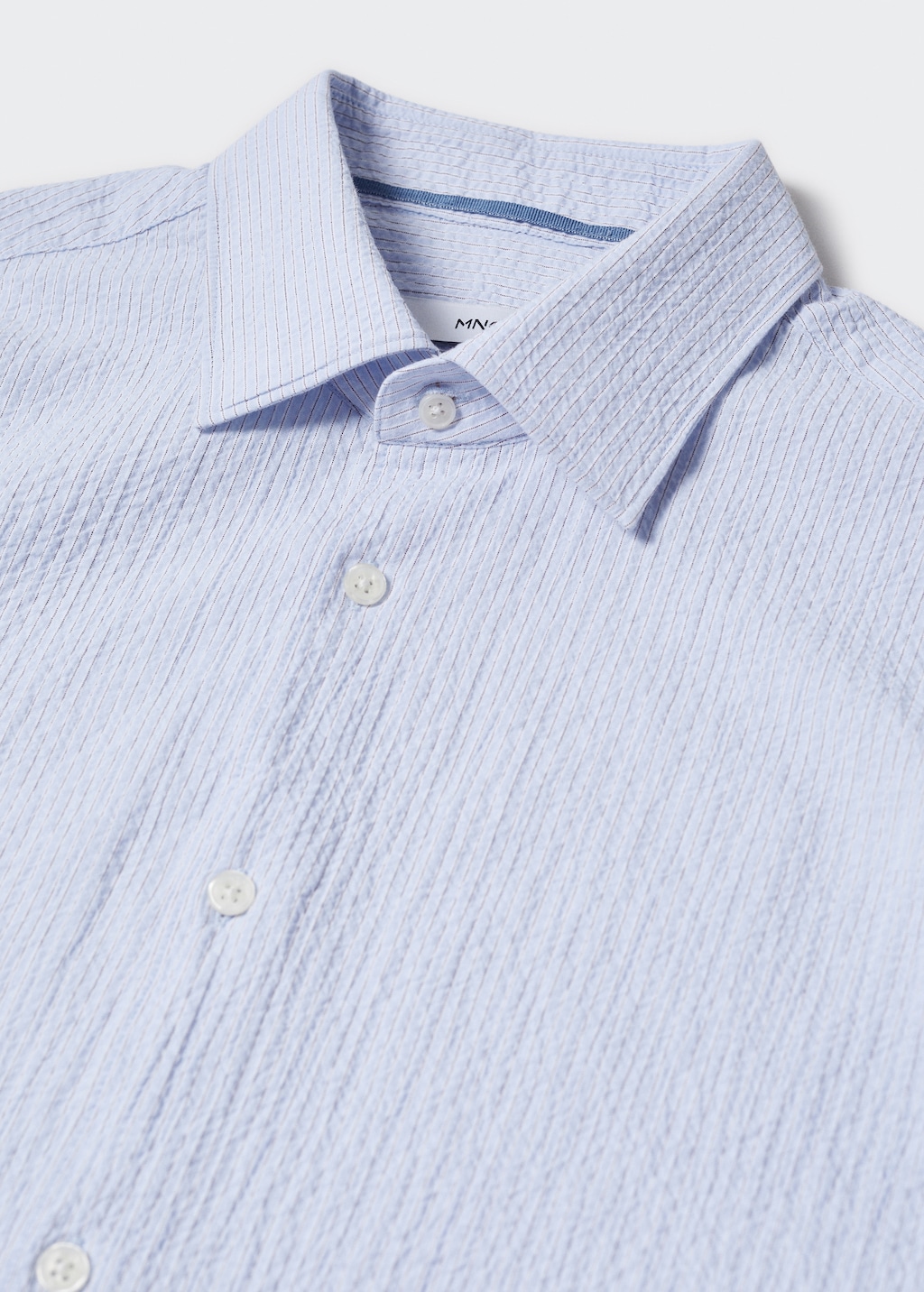 Cotton seersucker shirt with multiple stripes - Details of the article 8