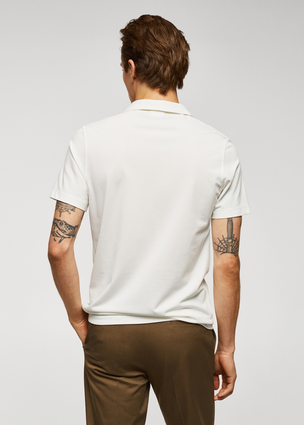 Polo slim fit algodón piqué textura - Reverso del artículo