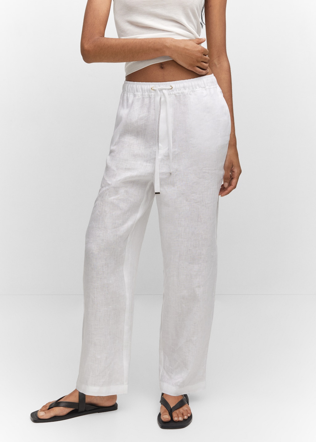 Bow linen trousers - Medium plane