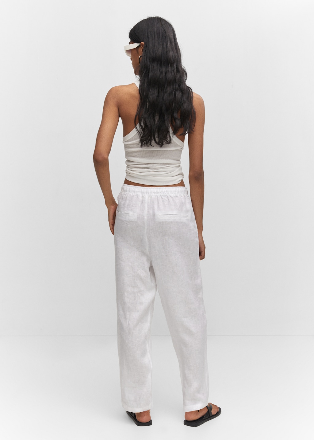 Bow linen trousers - Reverse of the article