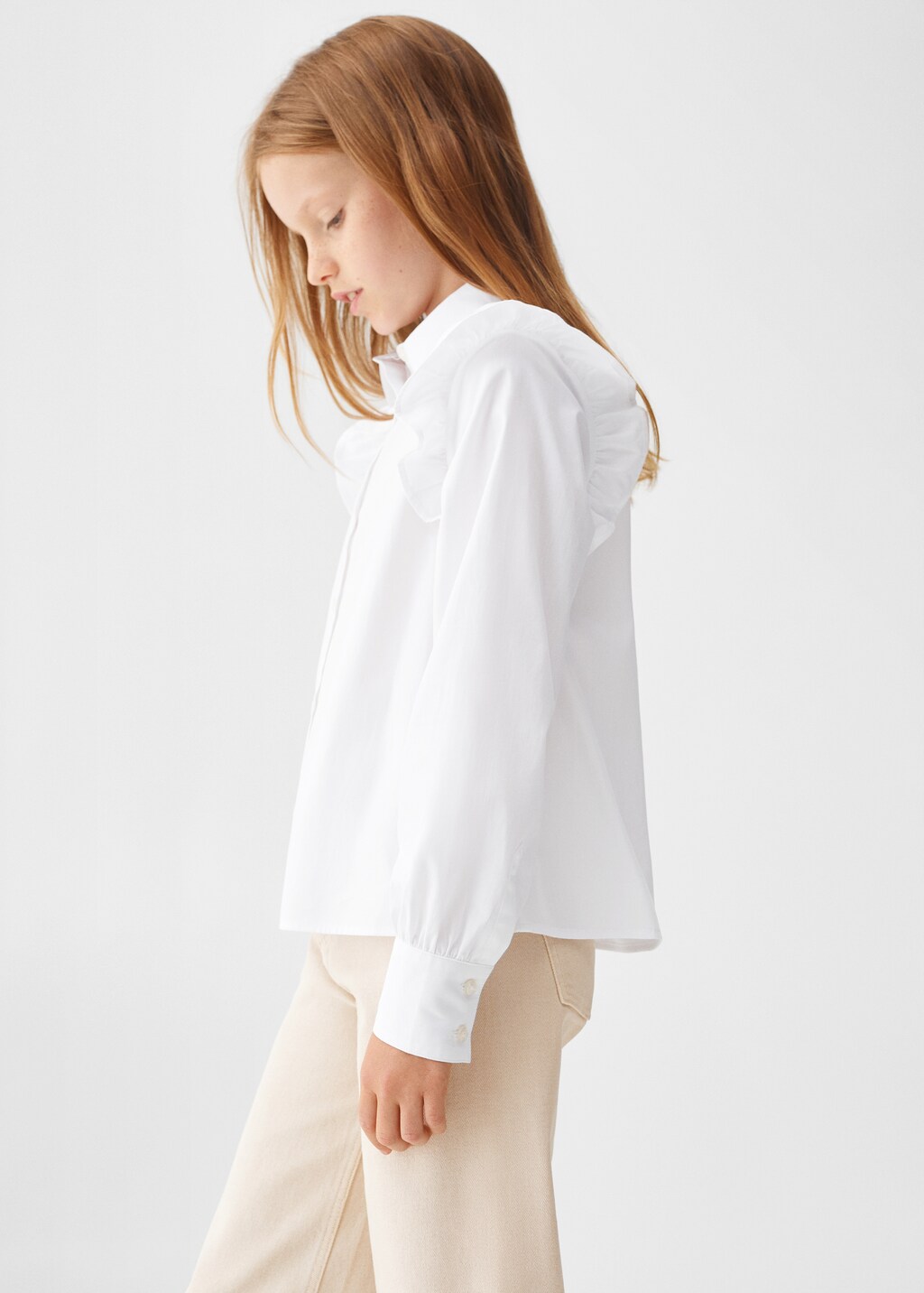 Ruffled cotton shirt - Details of the article 4