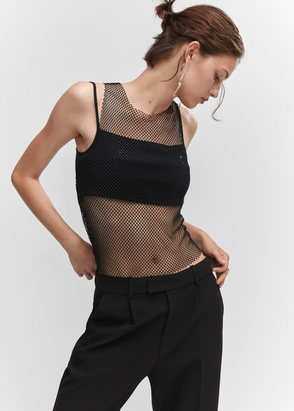 Mesh top with crystal detail - Medium plane