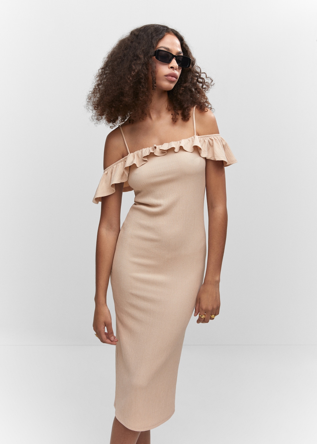 Textured ruffled dress - Women | MANGO OUTLET Croatia