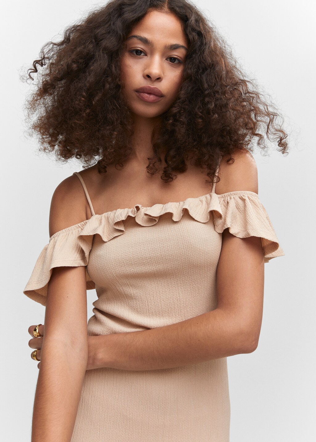 Textured ruffled dress - Details of the article 1