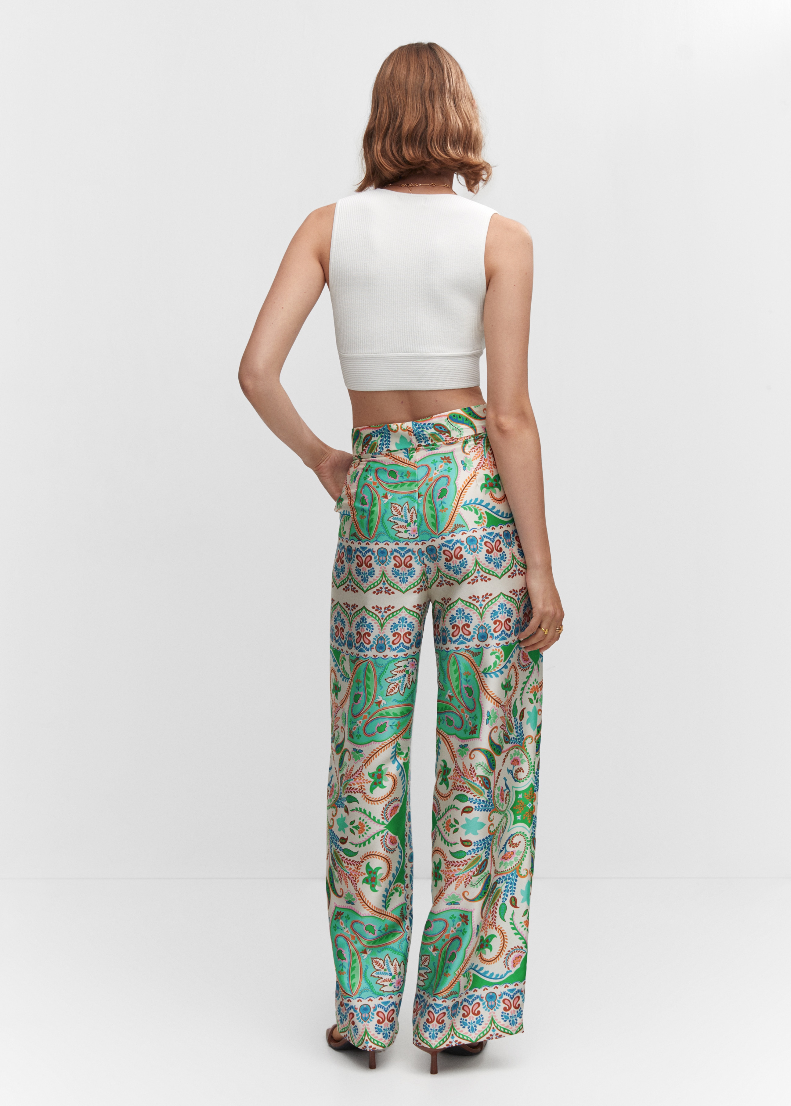 Satin printed trousers - Reverse of the article