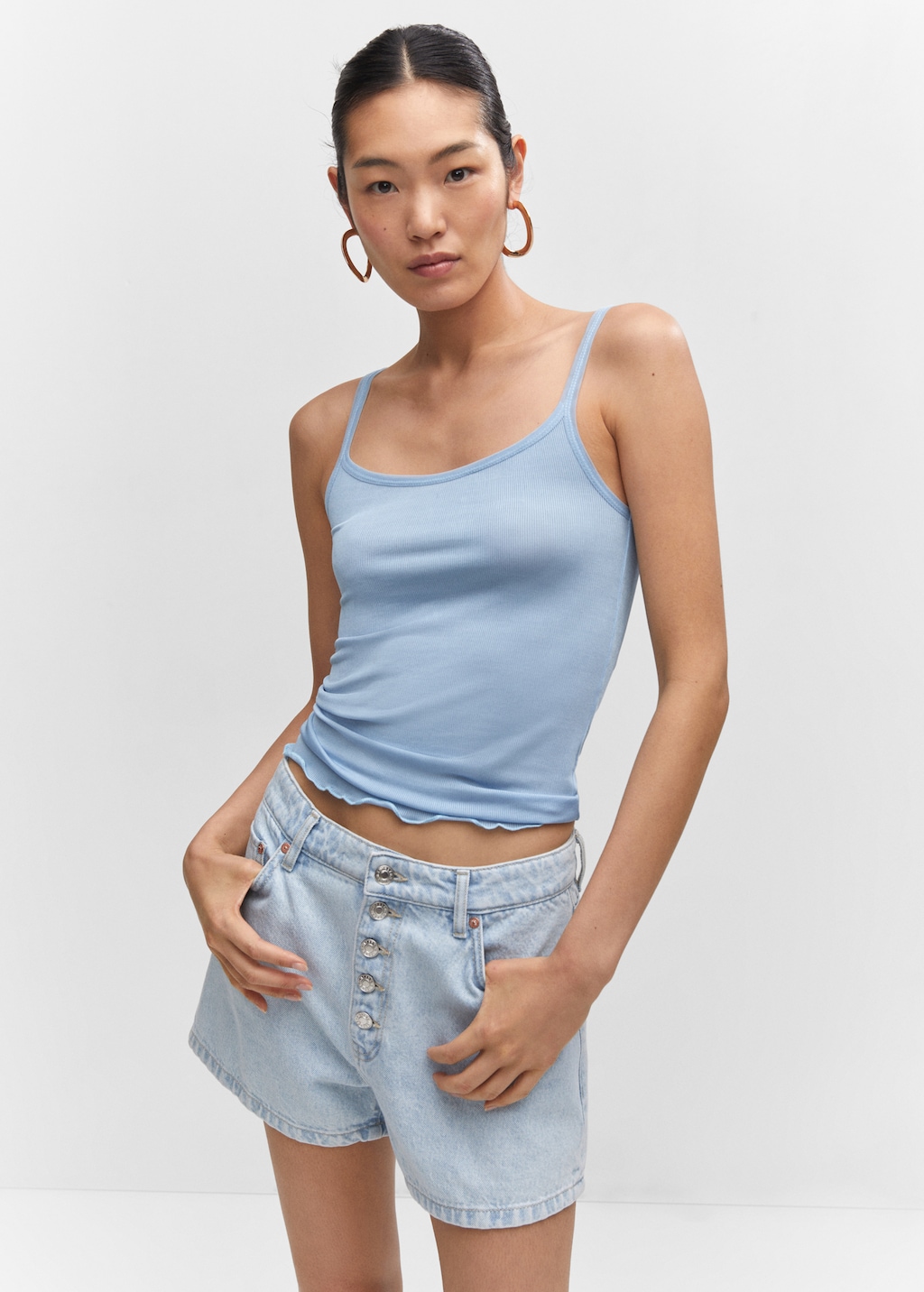 Ribbed strap top - Medium plane