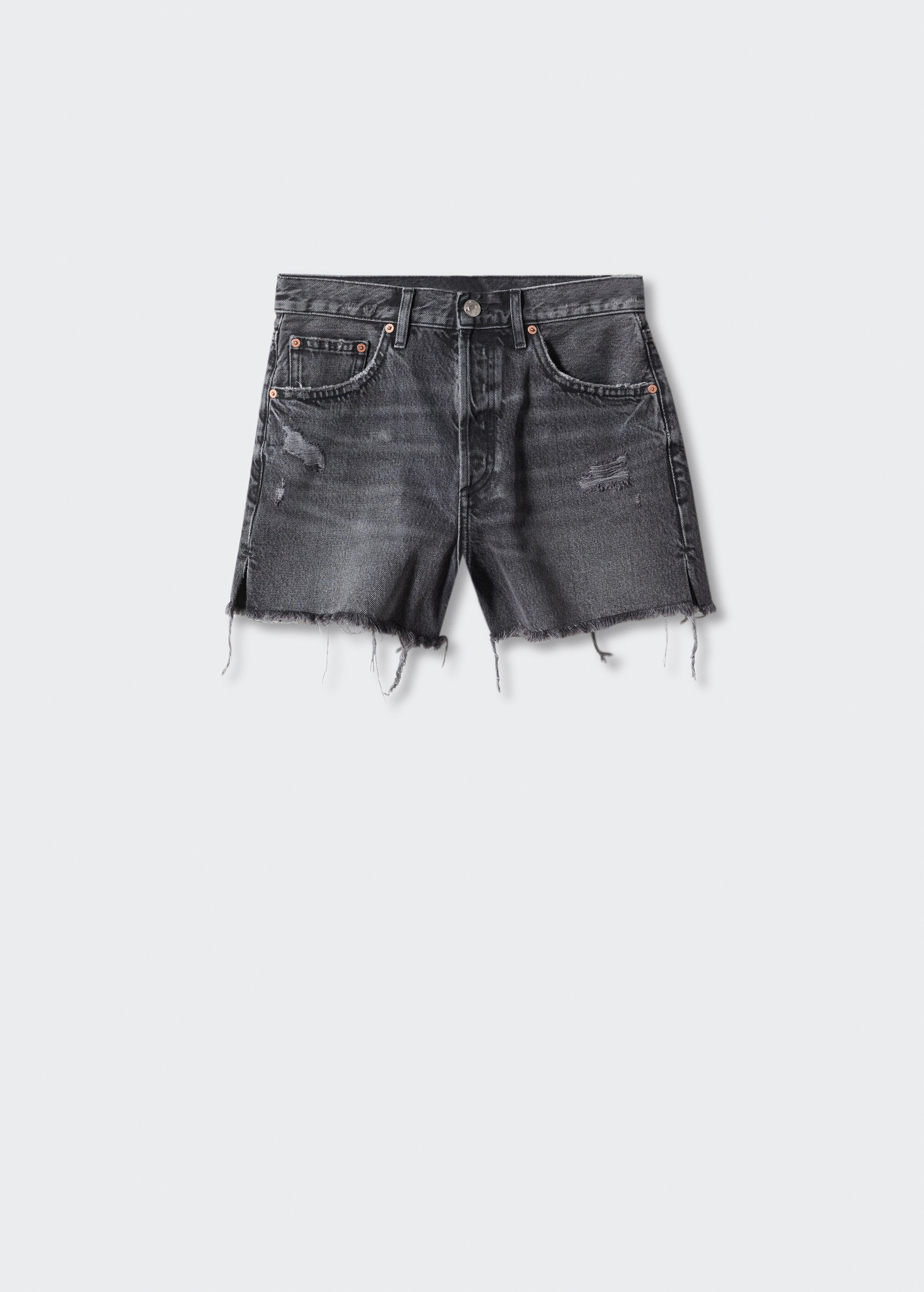 Straight shorts with frayed hem - Article without model