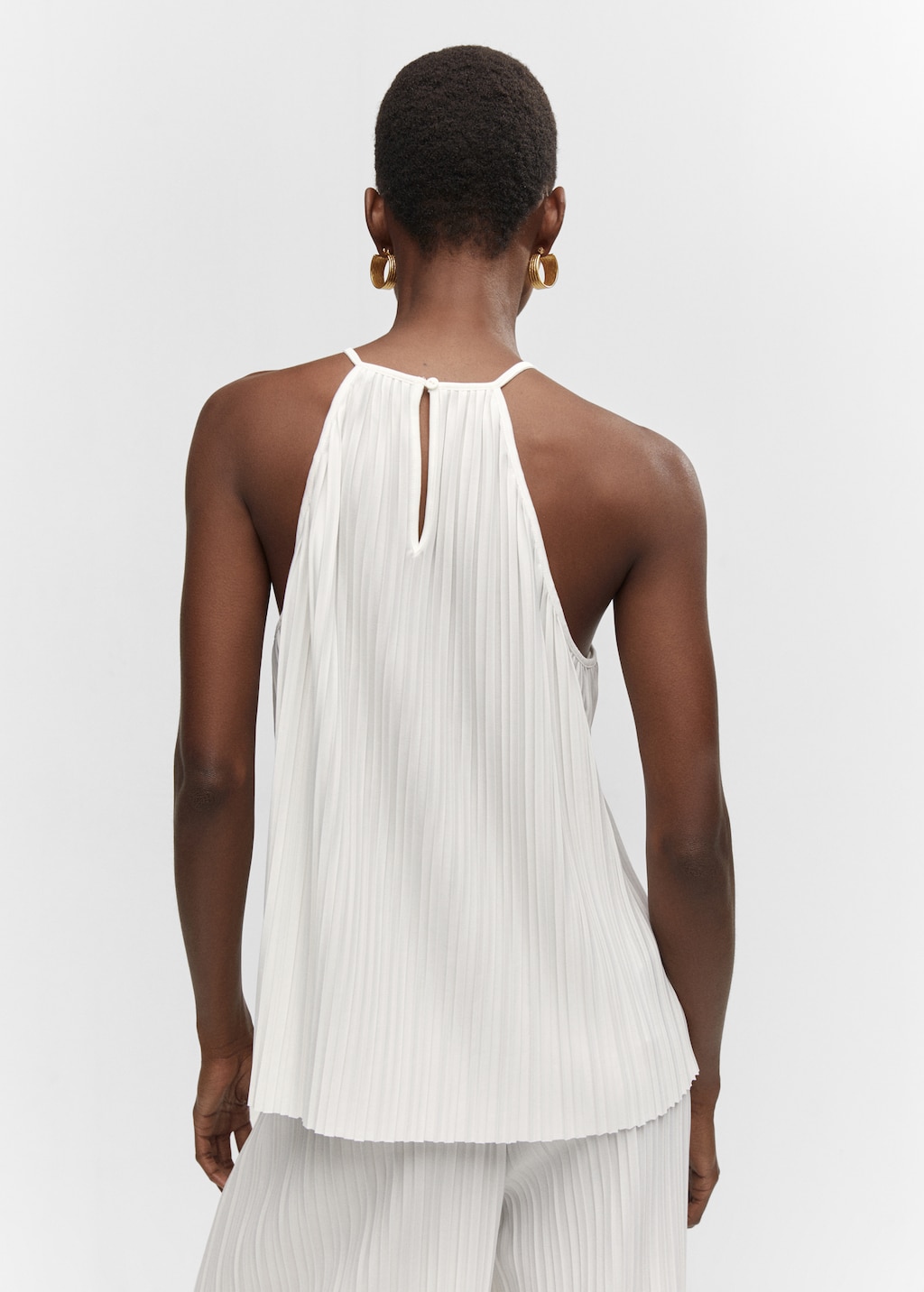 Halter-neck pleated top - Reverse of the article