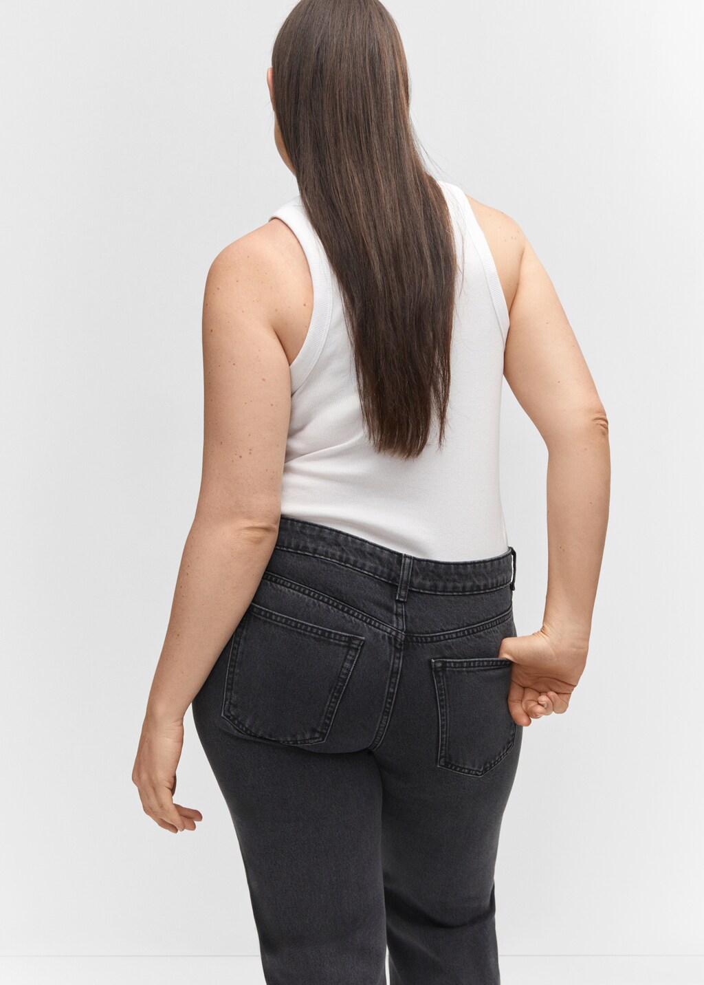 Straight-fit cropped jeans - Details of the article 4