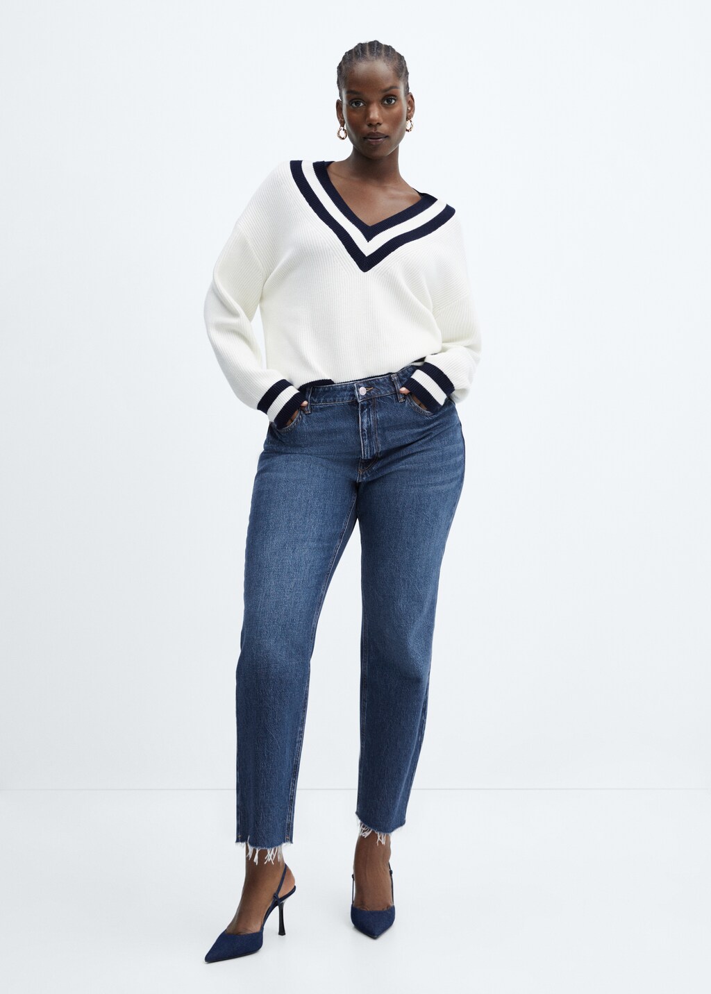 Straight-fit cropped jeans - Details of the article 3