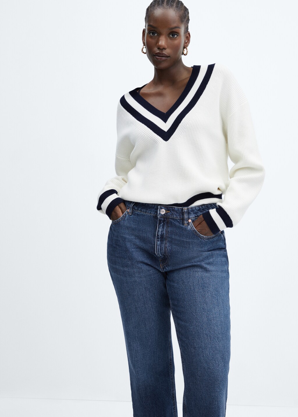 Straight-fit cropped jeans - Details of the article 5