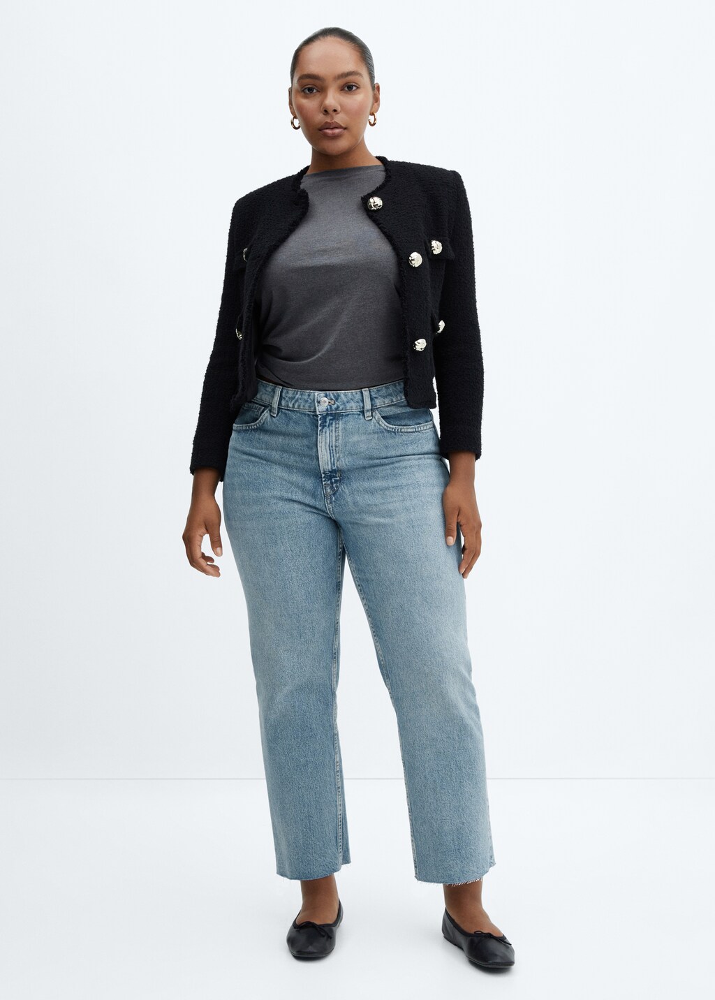 Straight-fit cropped jeans - Details of the article 3