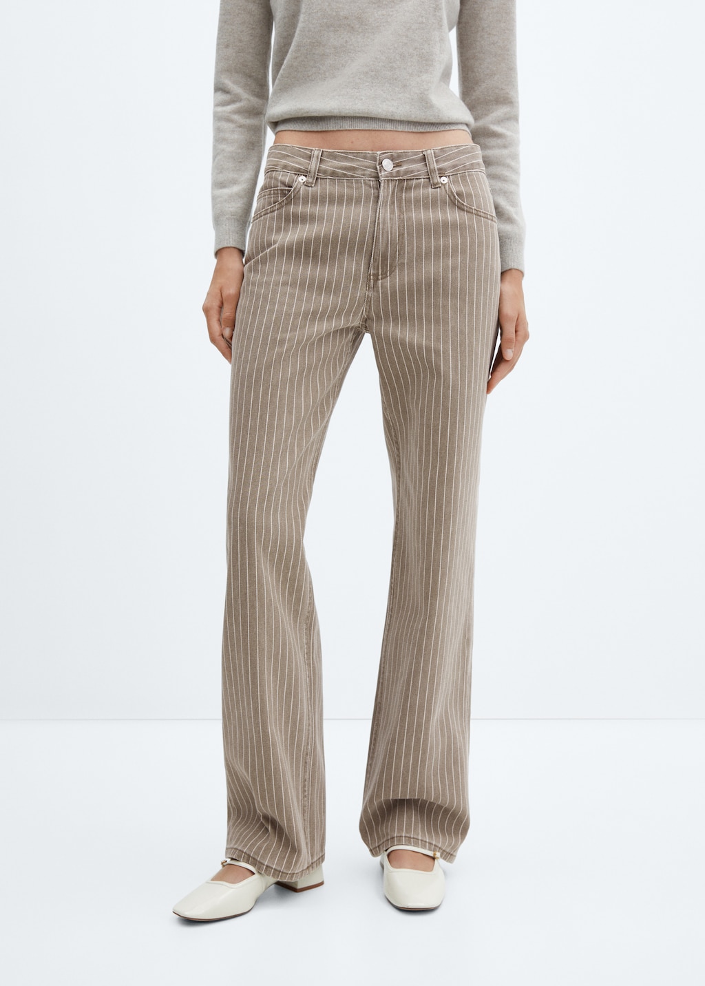 Wideleg pinstriped jeans - Medium plane