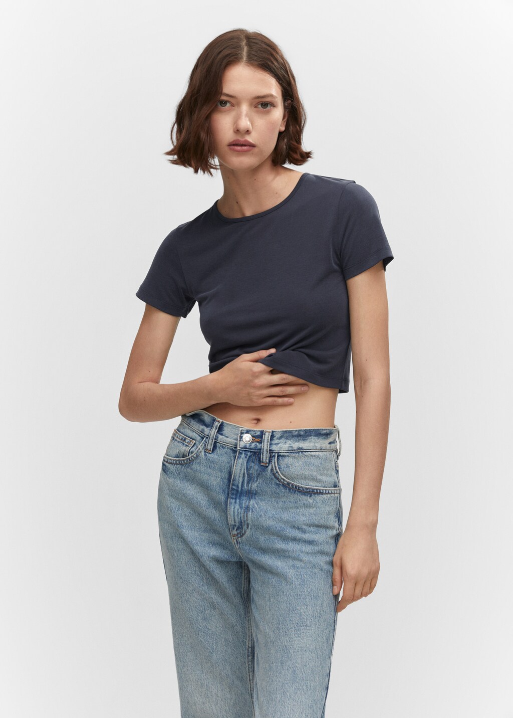 Modal-T-Shirt in Cropped-Länge - Mittlere Ansicht