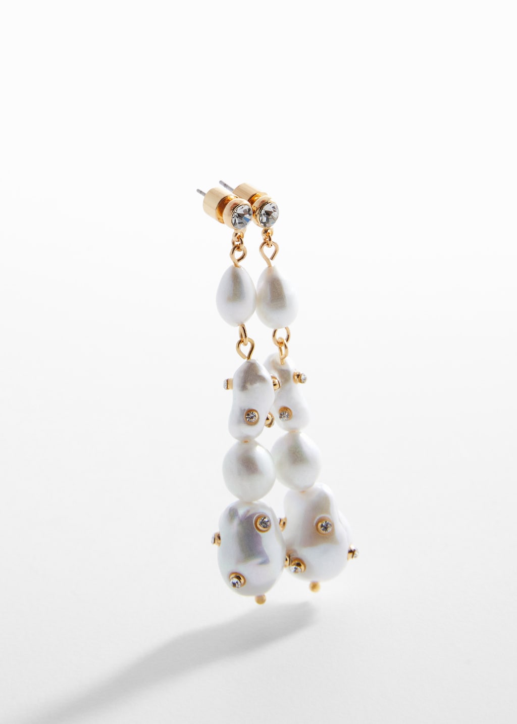 Pearl earrings with rhinestone detail - Details of the article 1